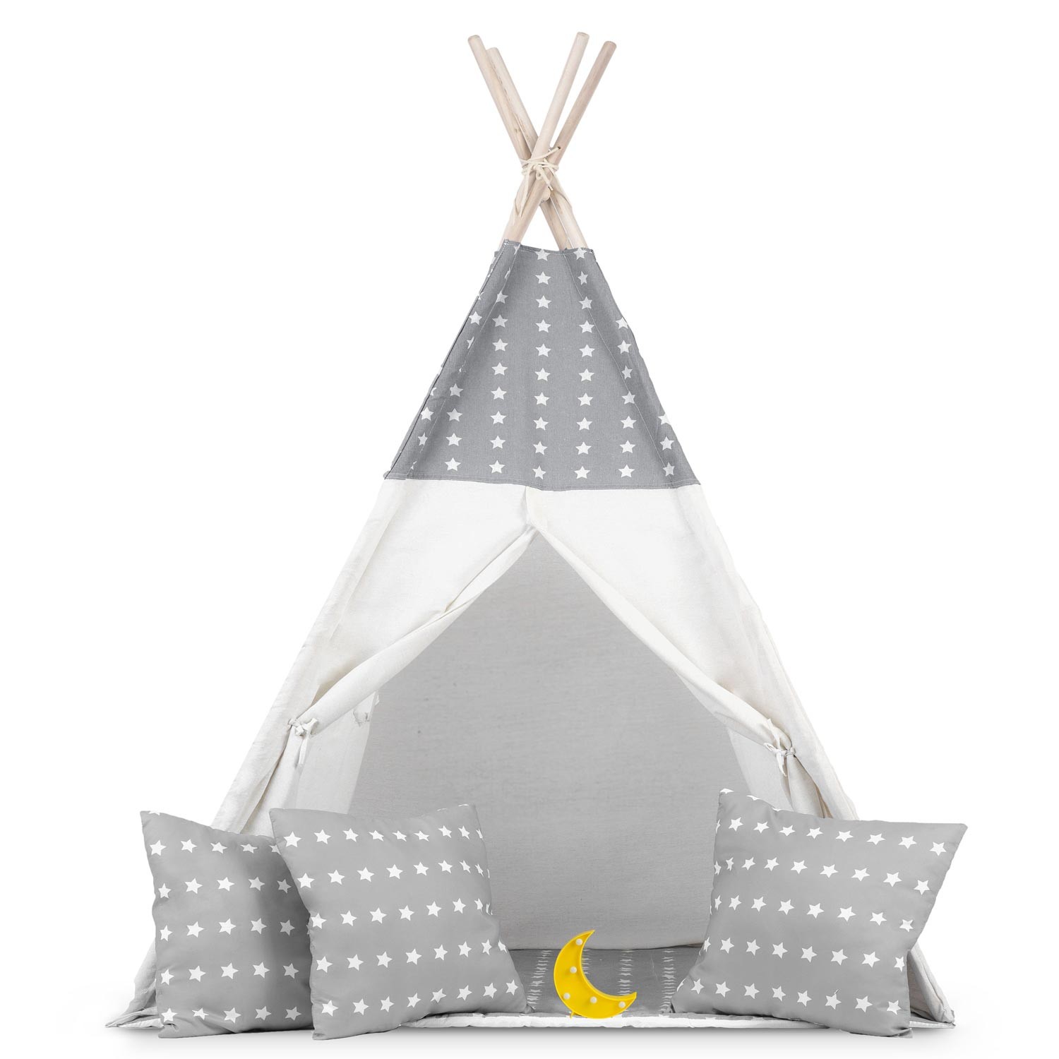 Laste tipii-telk pärja ja tuledega - helehall tähtedega - Image 5