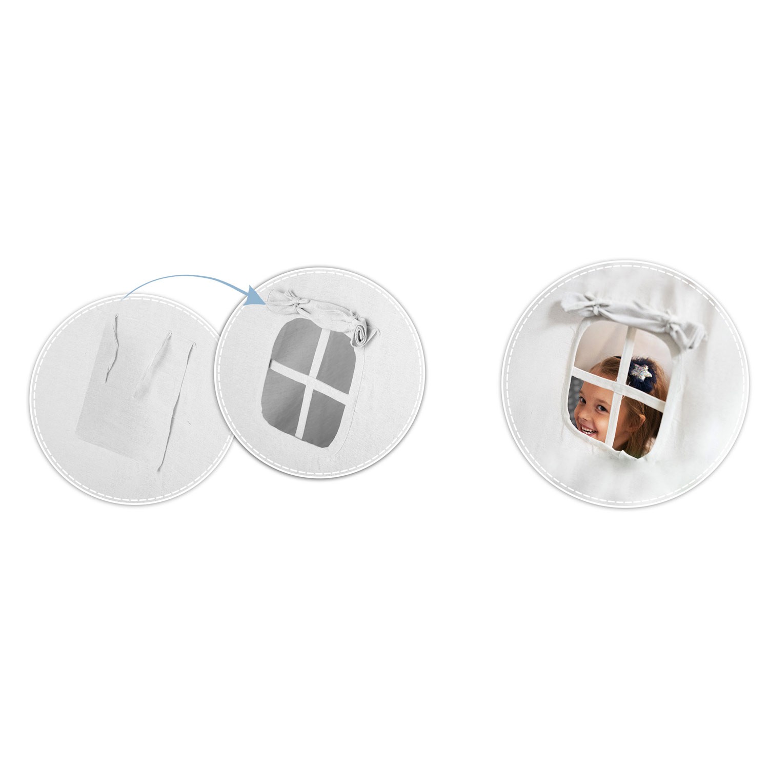 Laste tipii-telk pärja ja tuledega - helehall tähtedega - Image 15