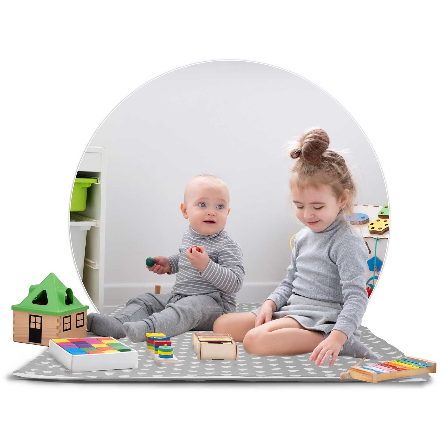 Laste tipii-telk pärja ja tuledega - helehall pilvedega - Image 15