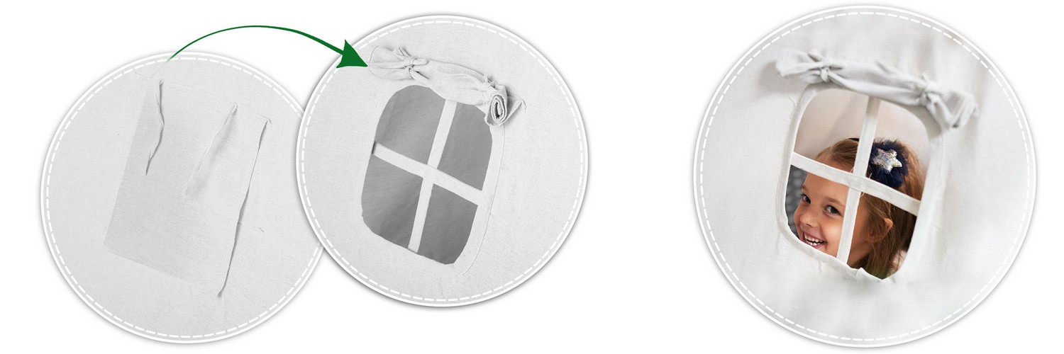 Laste tipii-telk pärja ja tuledega - valge nooltega - Image 9