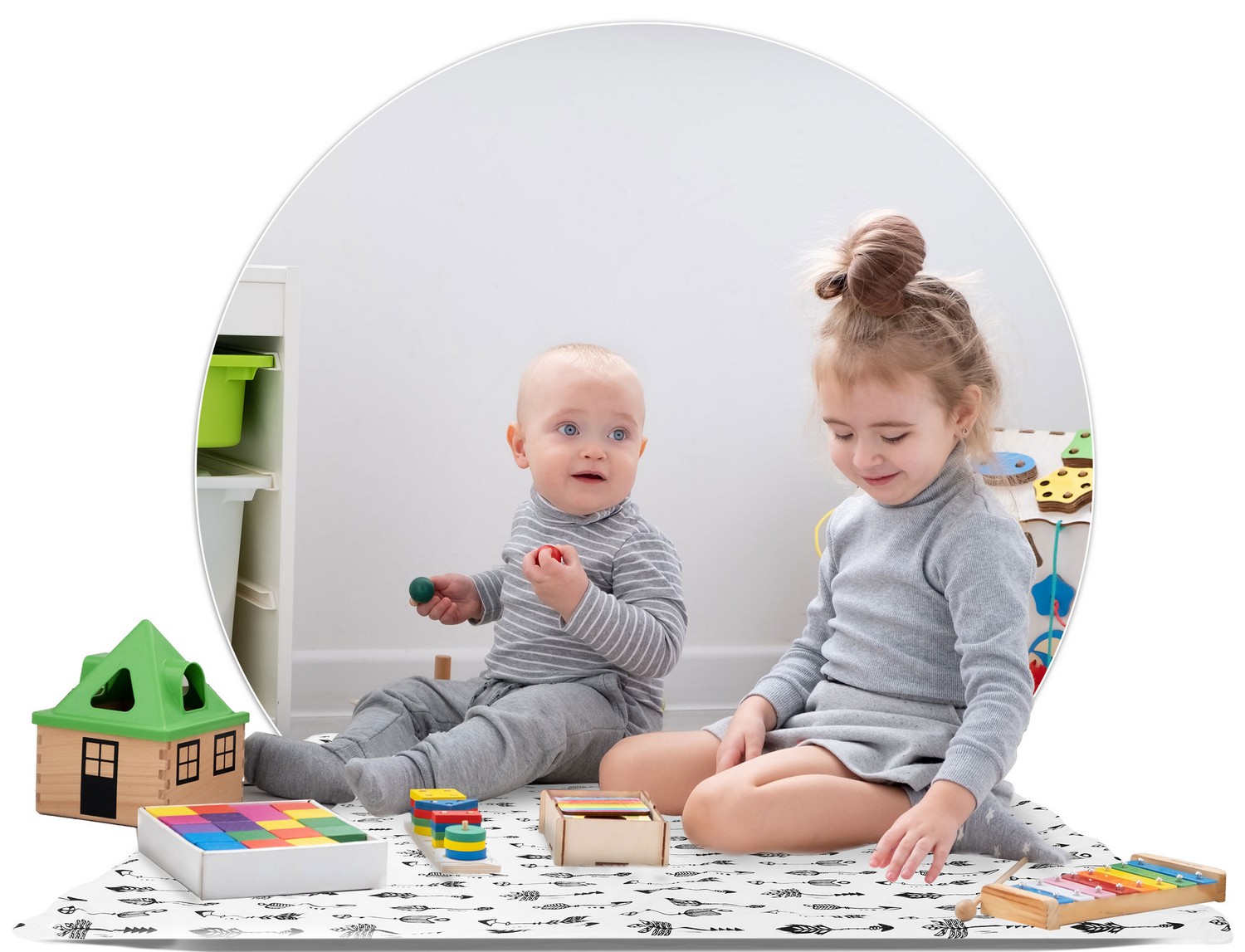 Laste tipii-telk pärja ja tuledega - valge nooltega - Image 13