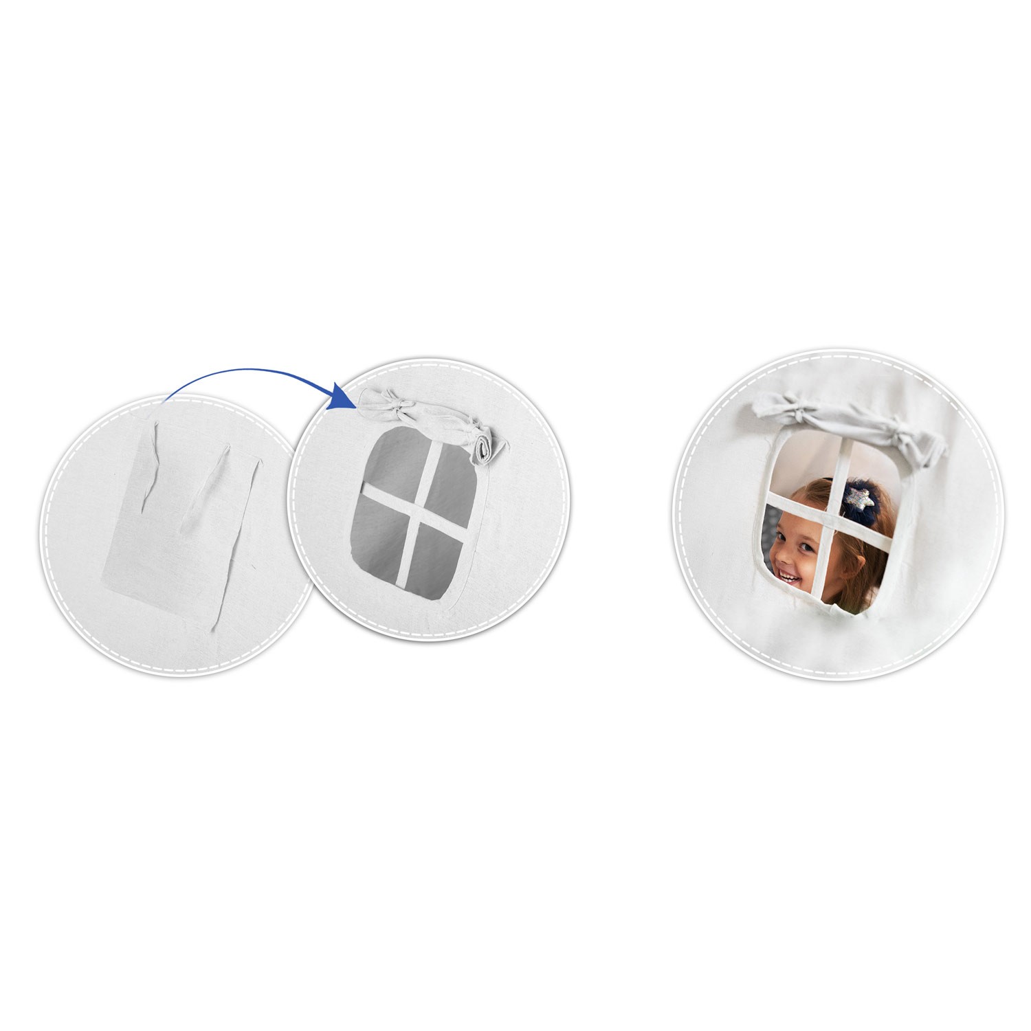 Laste tipii-telk pärja ja tuledega - tumesinine pilvedega - Image 8