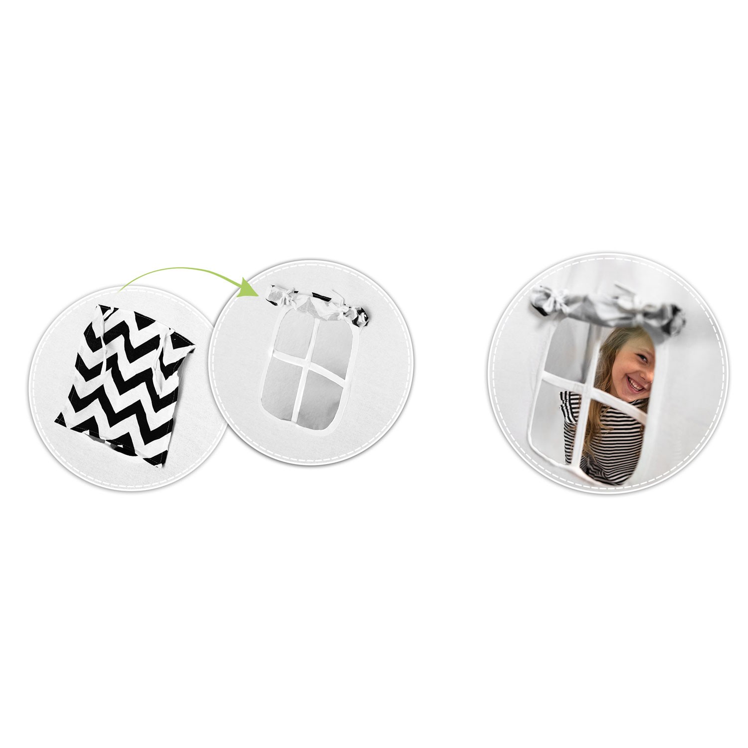 Laste tipii-telk vaniku ja tuledega - mustvalge pandaga - Image 9