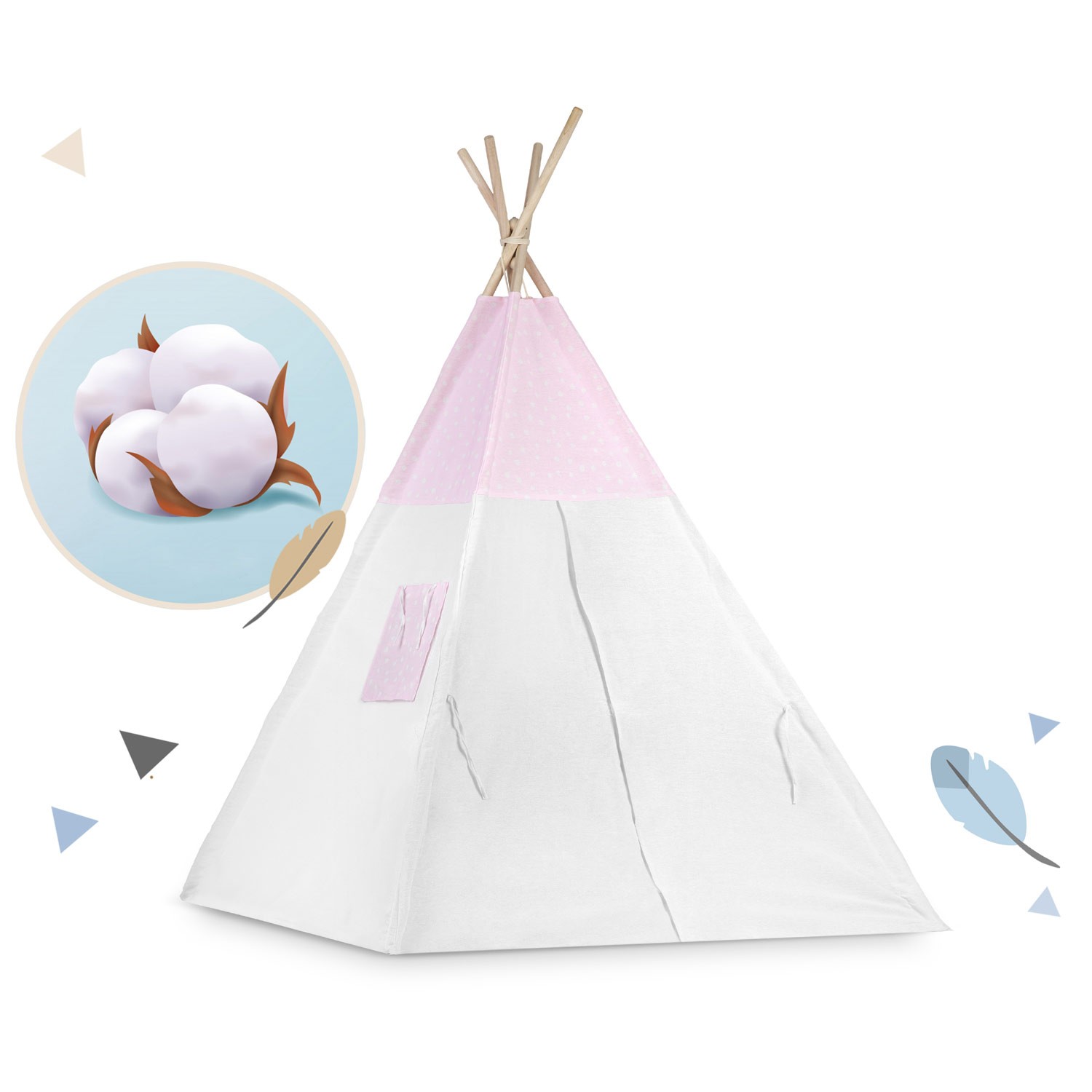 Laste tipii telk tuledega - roosa täppidega - Image 5