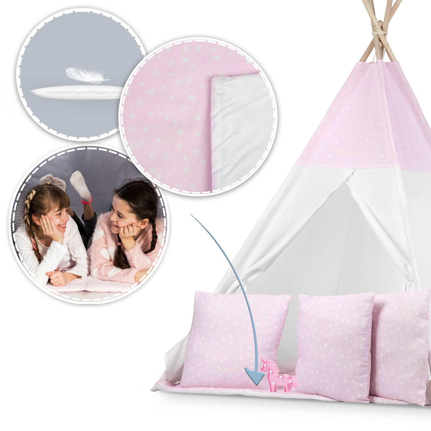 Laste tipii telk tuledega - roosa täppidega - Image 11