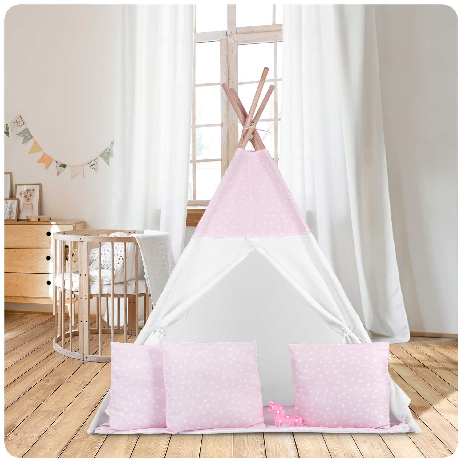 Laste tipii telk tuledega - roosa täppidega - Image 14