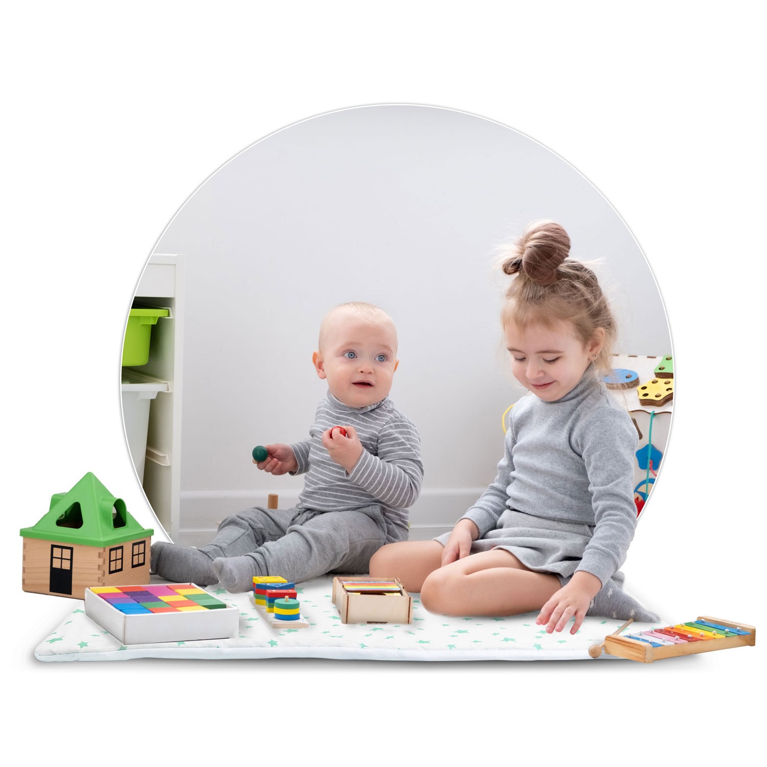 Laste tipii telk tuledega - mündiroheline tähtedega - Image 11