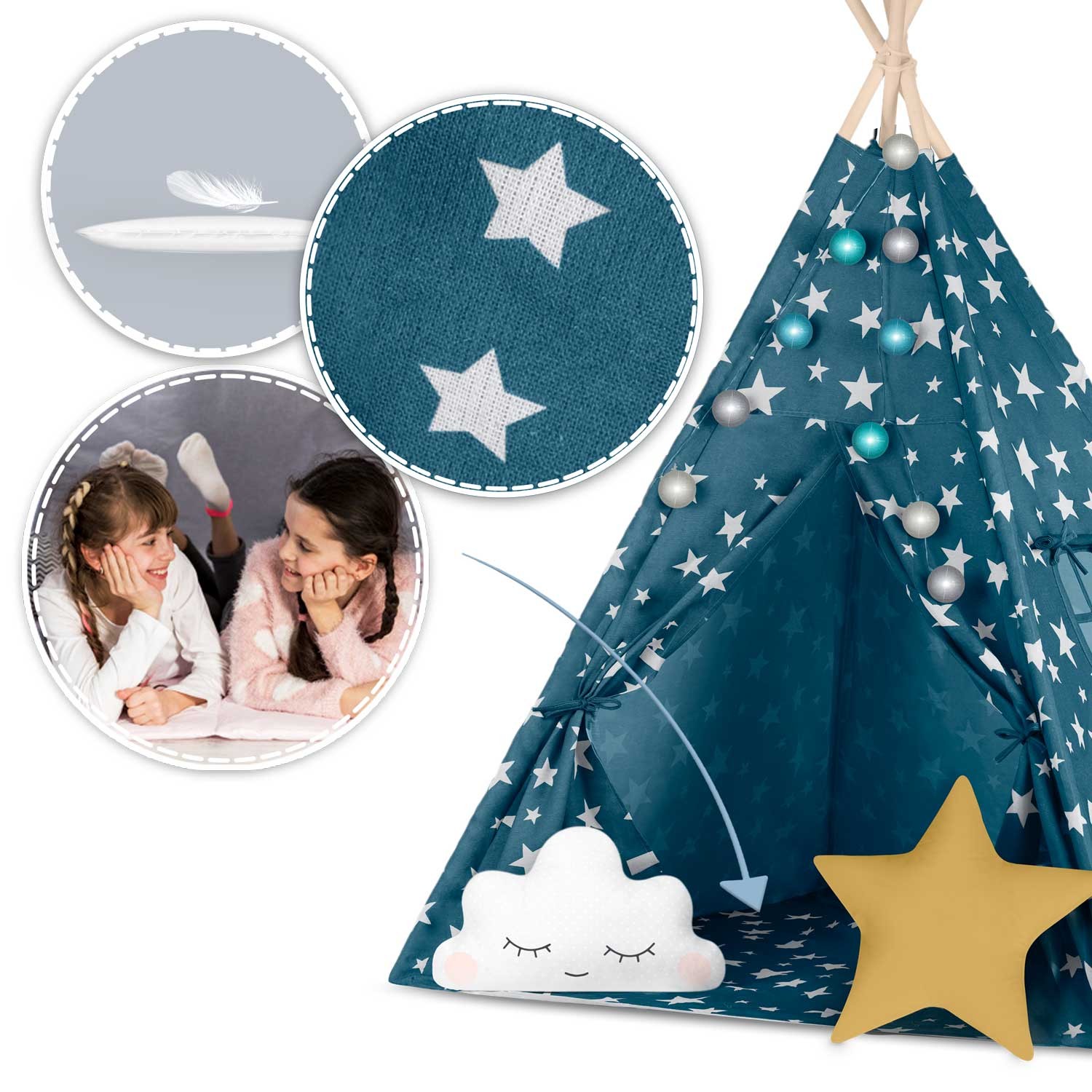 Nukido laste tipii telk tuledega - sinine - Image 13