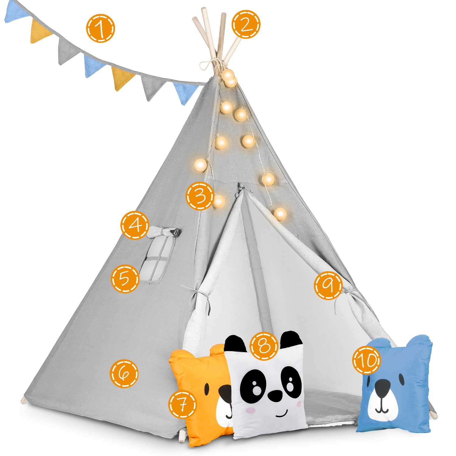 Nukido laste tipii telk tuledega - hall - Image 11