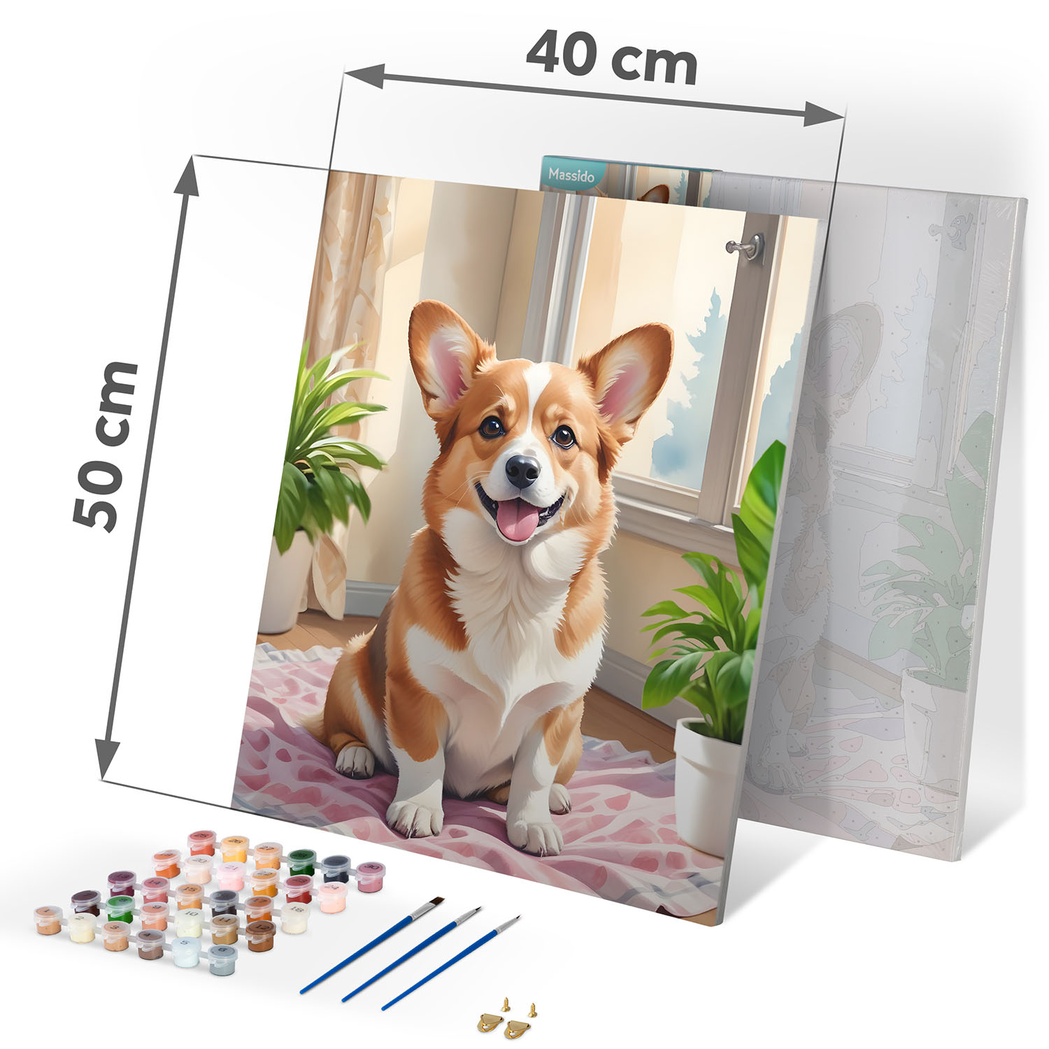 Maali numbri järgi pilt 40x50 cm Massido Corgi koer - Image 4
