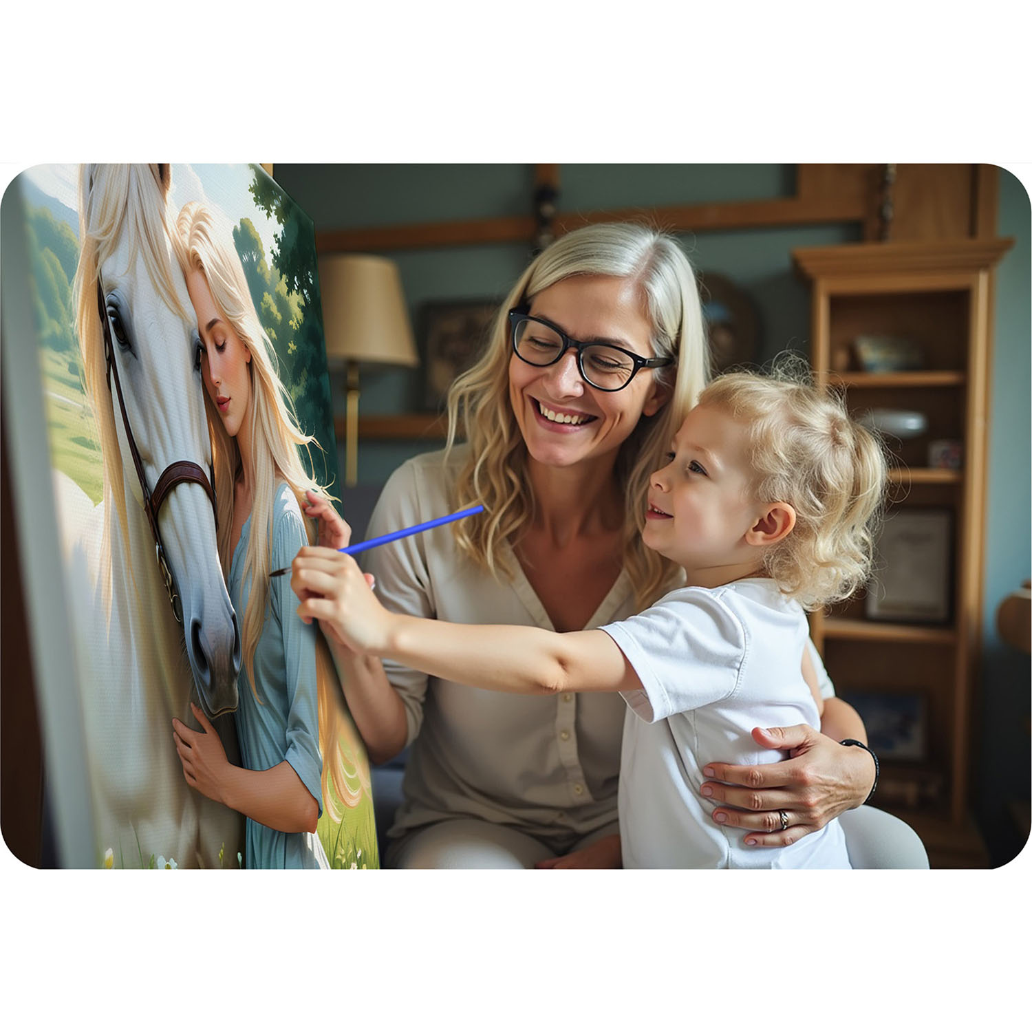 Maalitud numbrite järgi pilt 40x50 cm Massido Naise ja hobuse portree - Image 7