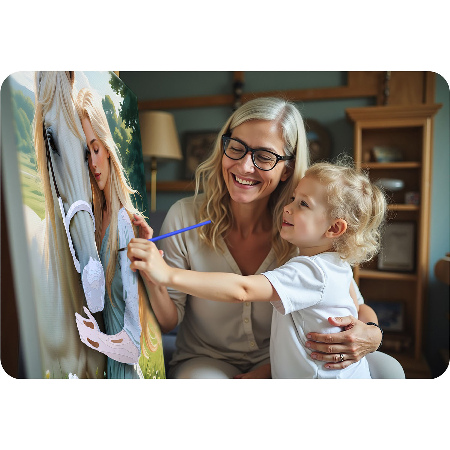 Maalitud numbrite järgi pilt 40x50 cm Massido Naise ja hobuse portree - Image 10