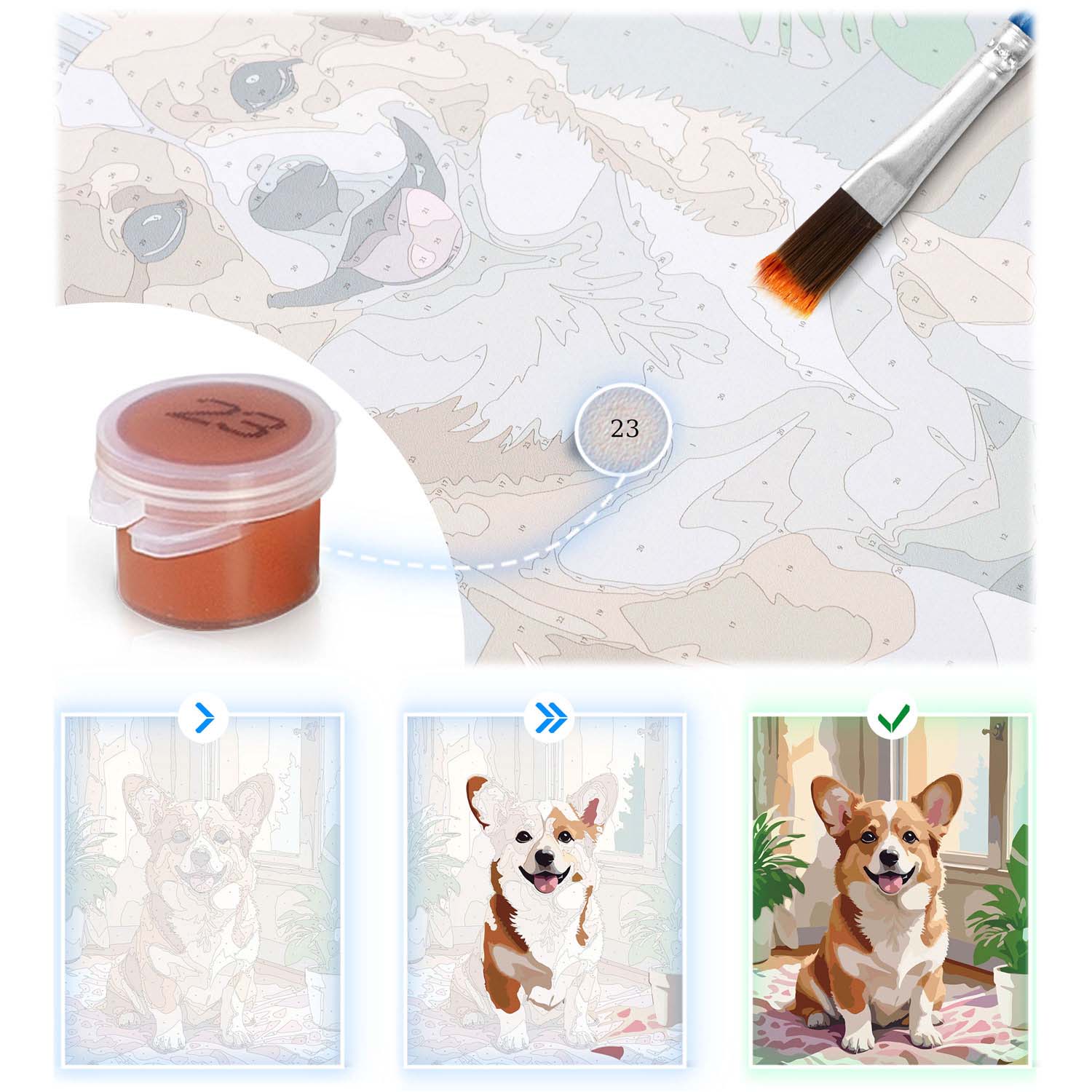 Maalitud numbrite järgi pilt 40x50 cm Massido Naise ja hobuse portree - Image 9