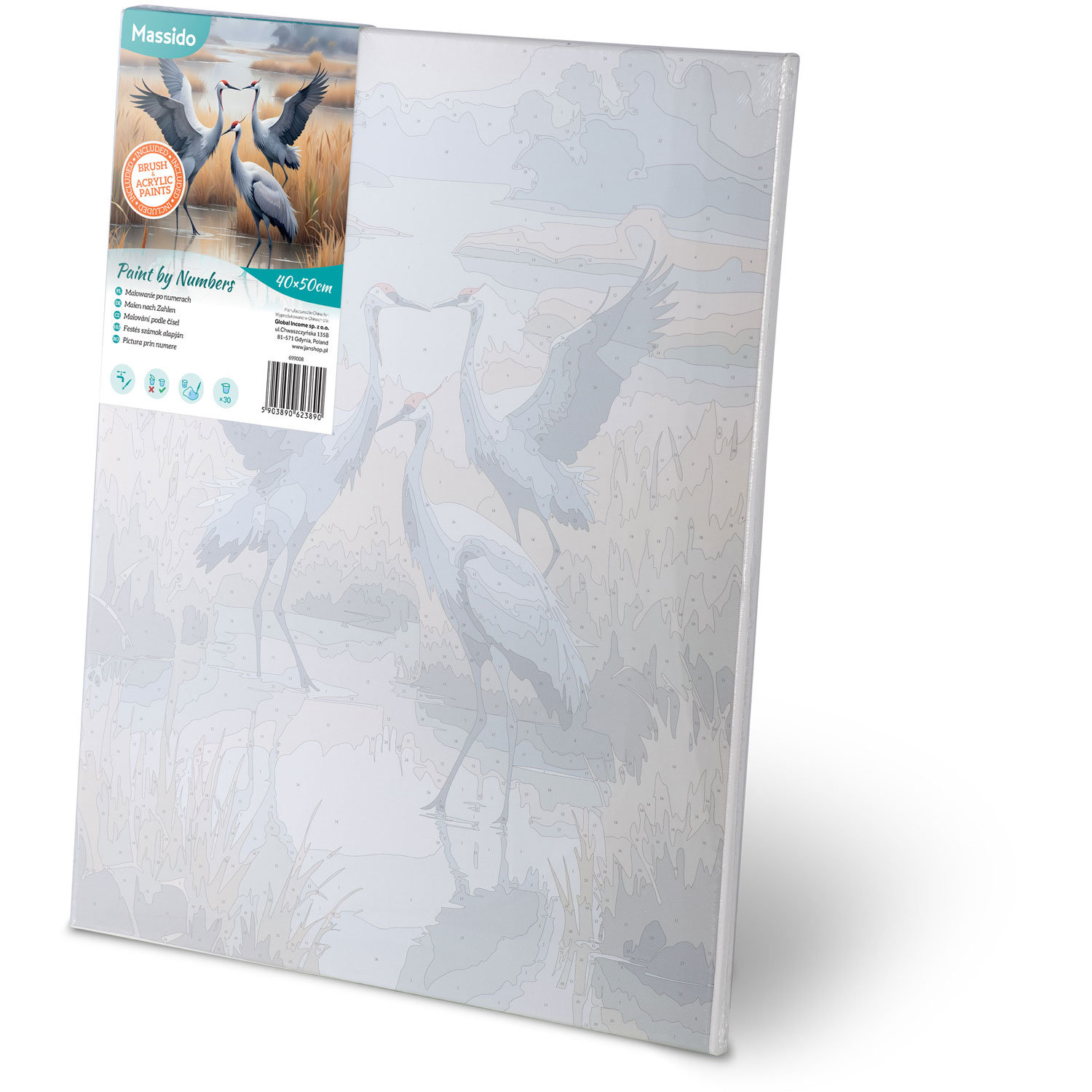 Maalitav pilt numbri järgi 40x50 cm Massido Cranes - Image 3