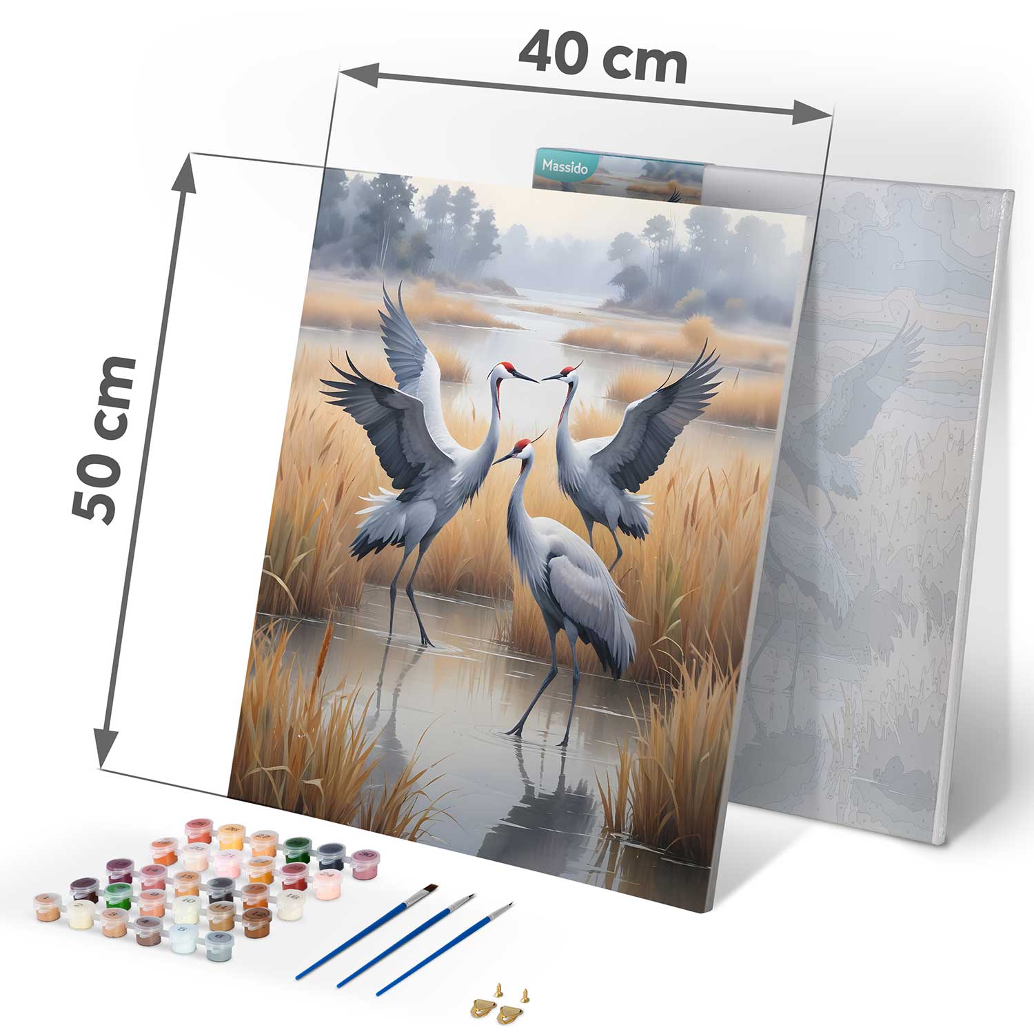 Maalitav pilt numbri järgi 40x50 cm Massido Cranes - Image 4