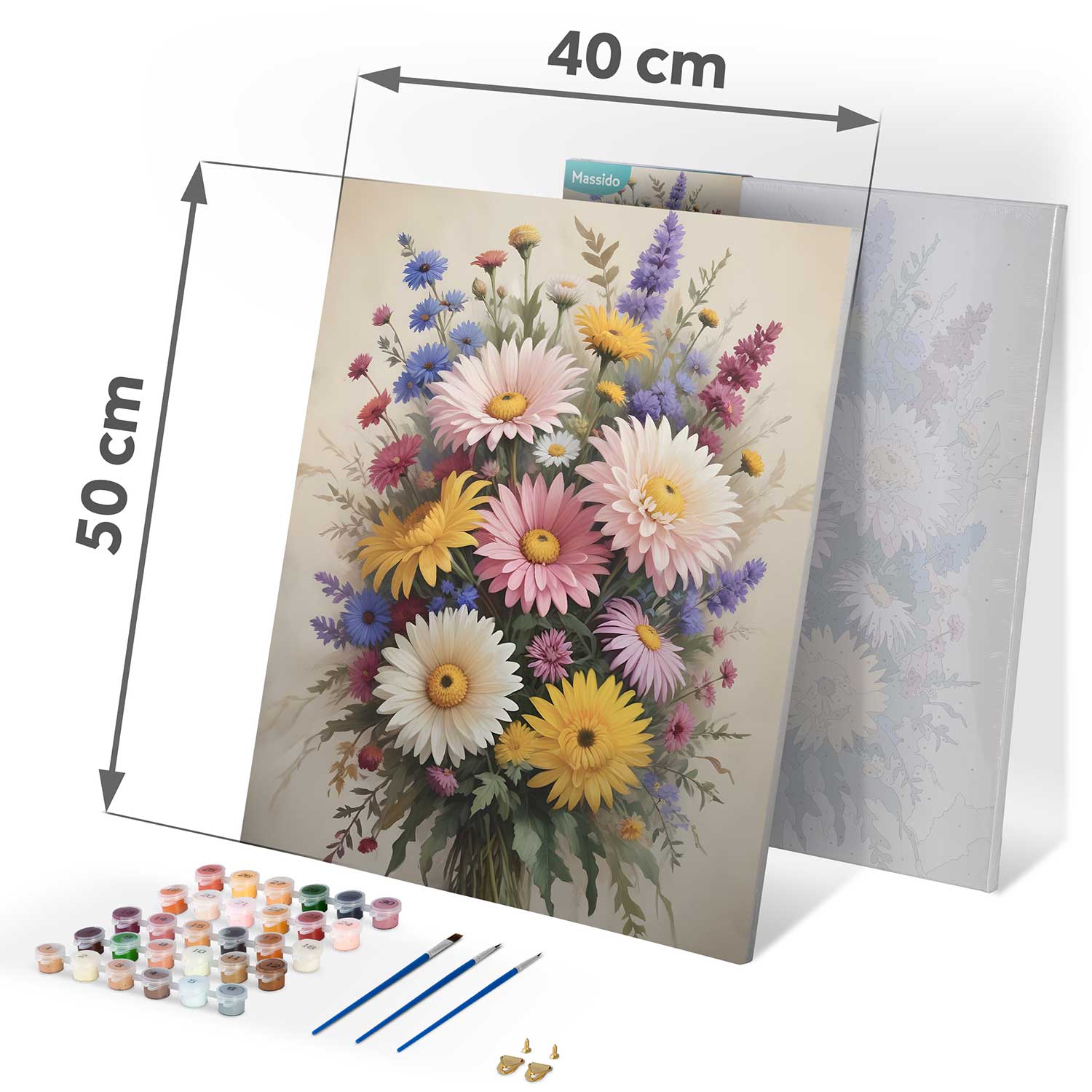 Maalitav pilt numbrite järgi 40x50 cm Massido Flowers - Image 4