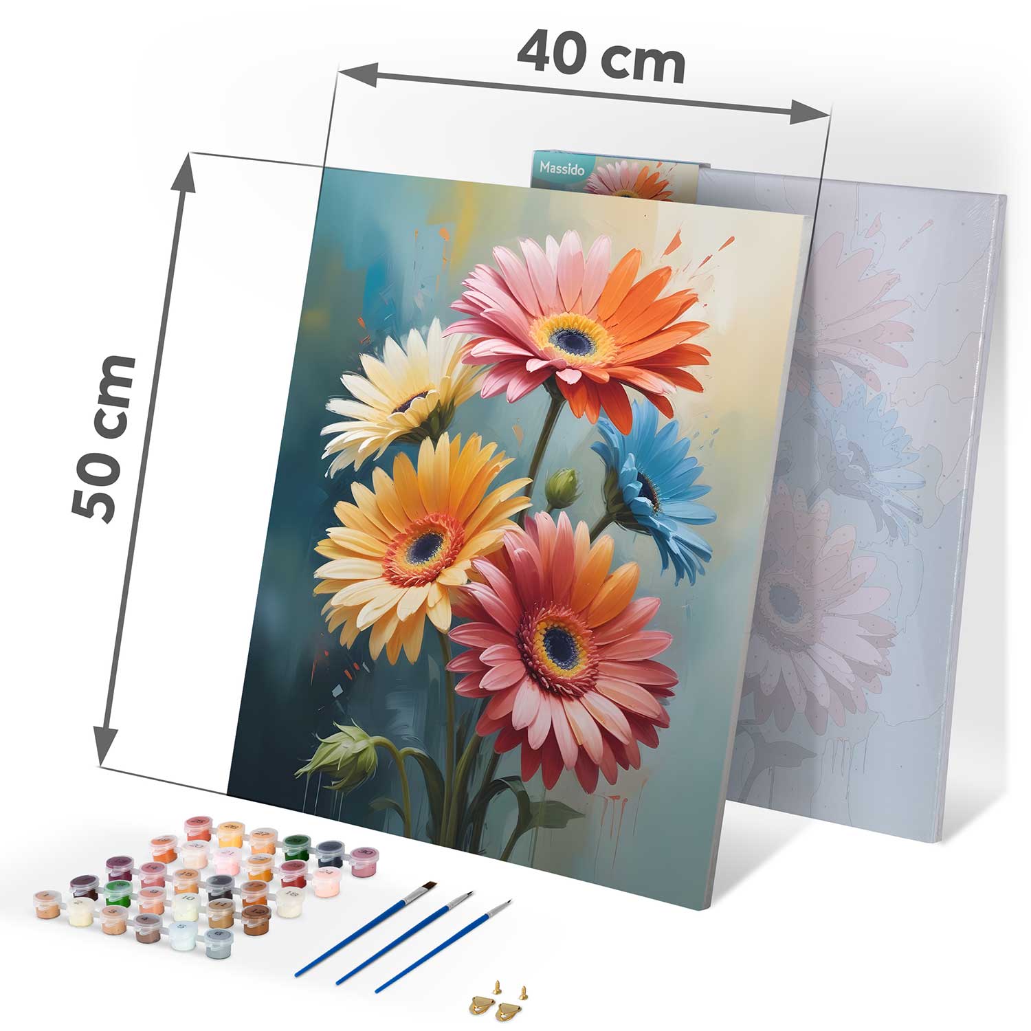 Maalitav pilt numbrite järgi 40x50 cm Massido Flowers - Image 4