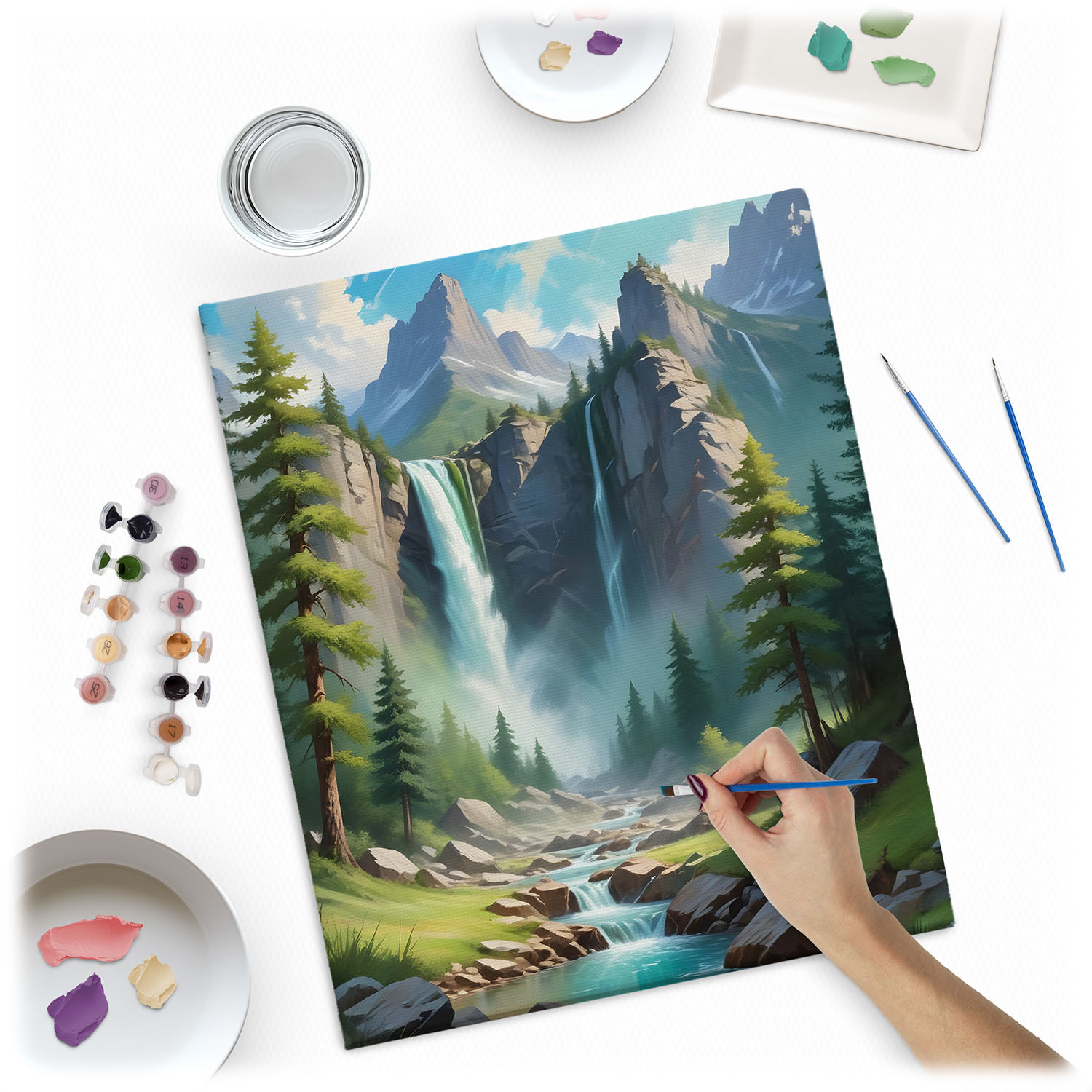 Maalipilt numbrite järgi 40x50 cm Massido mägimaastik - Image 2