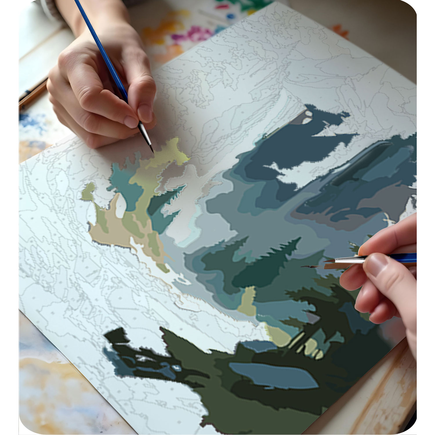 Maalipilt numbrite järgi 40x50 cm Massido mägimaastik - Image 6