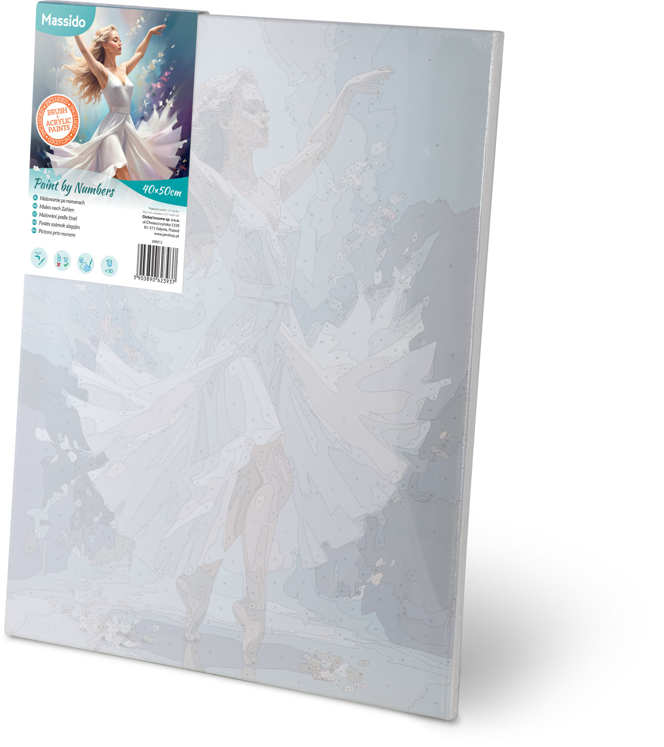 Maalitud numbrite järgi pilt 40x50 cm Massido Tantsiv Naine - Image 3