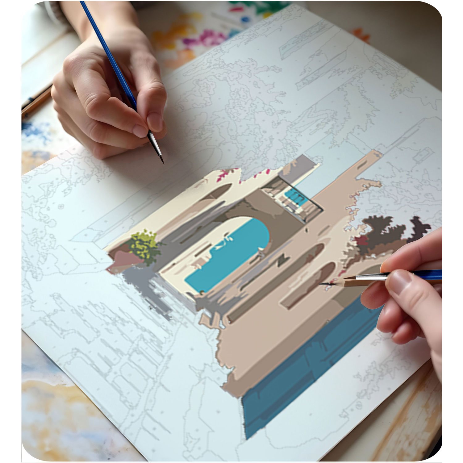 Maalitav pilt numbrite järgi 40x50 cm Massido Cityscape - Image 6