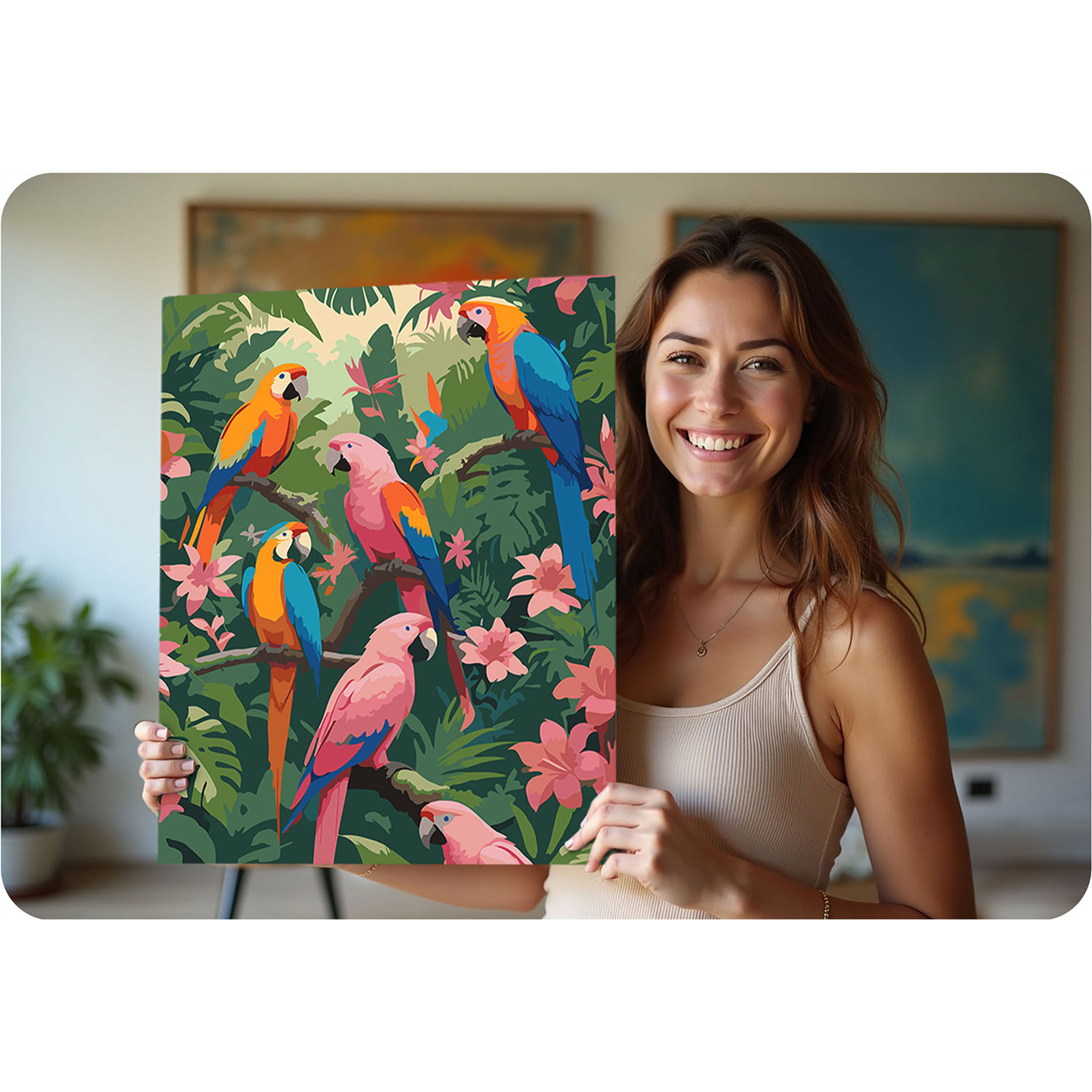 Maalitav pilt numbrite järgi 40x50 cm Massido Papugi - Image 5