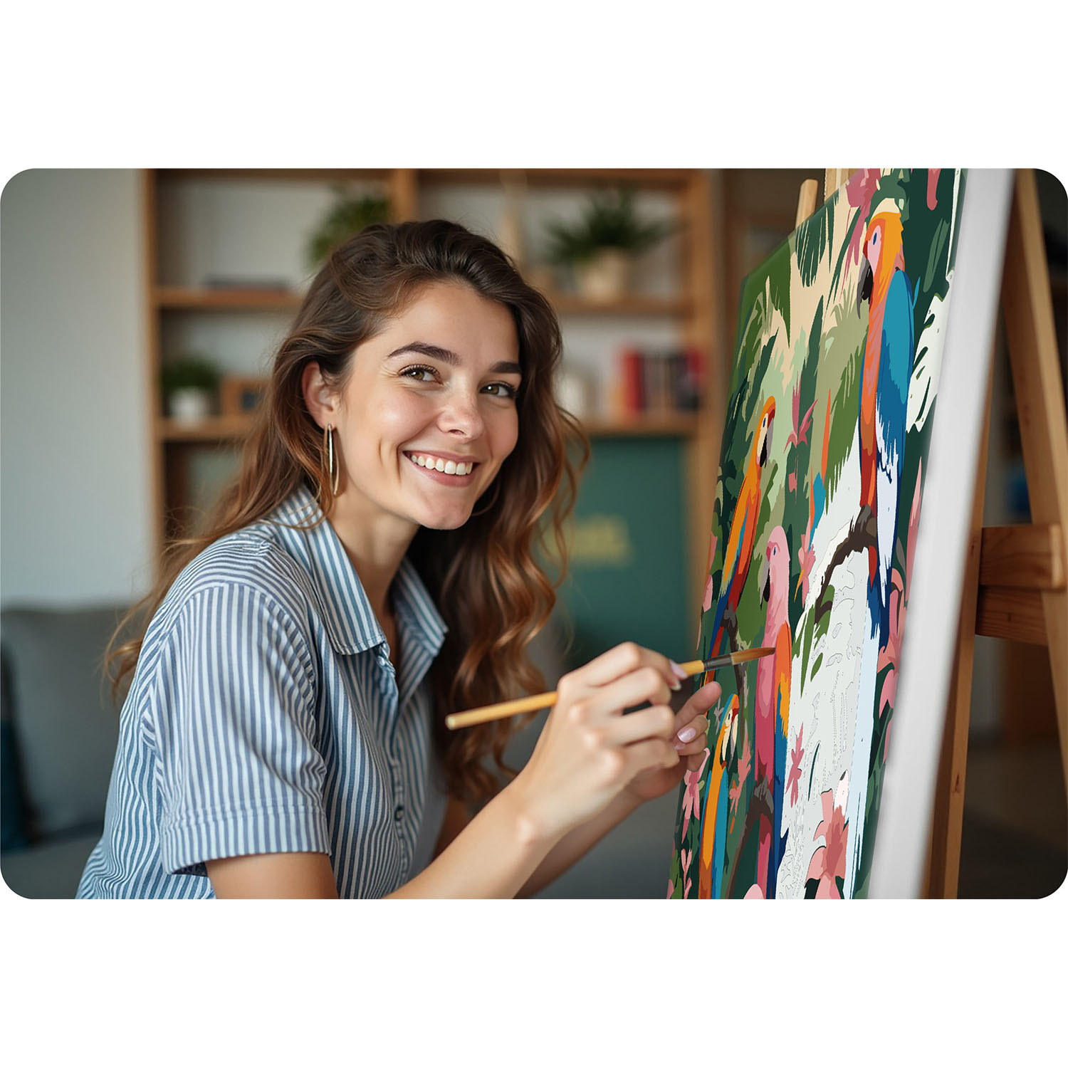 Maalitav pilt numbrite järgi 40x50 cm Massido Papugi - Image 9