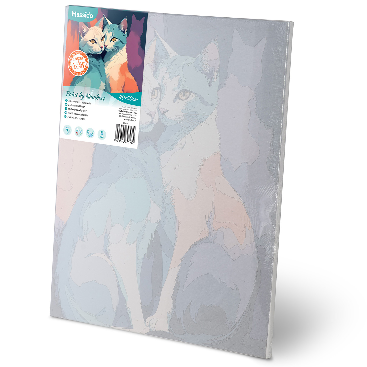 Maalitav pilt numbrite järgi 40x50 cm Massido kassid - Image 3