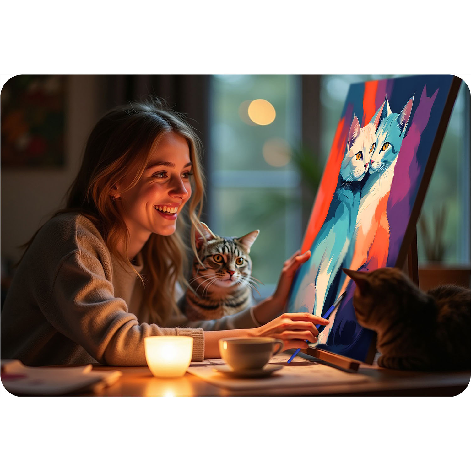 Maalitav pilt numbrite järgi 40x50 cm Massido kassid - Image 10