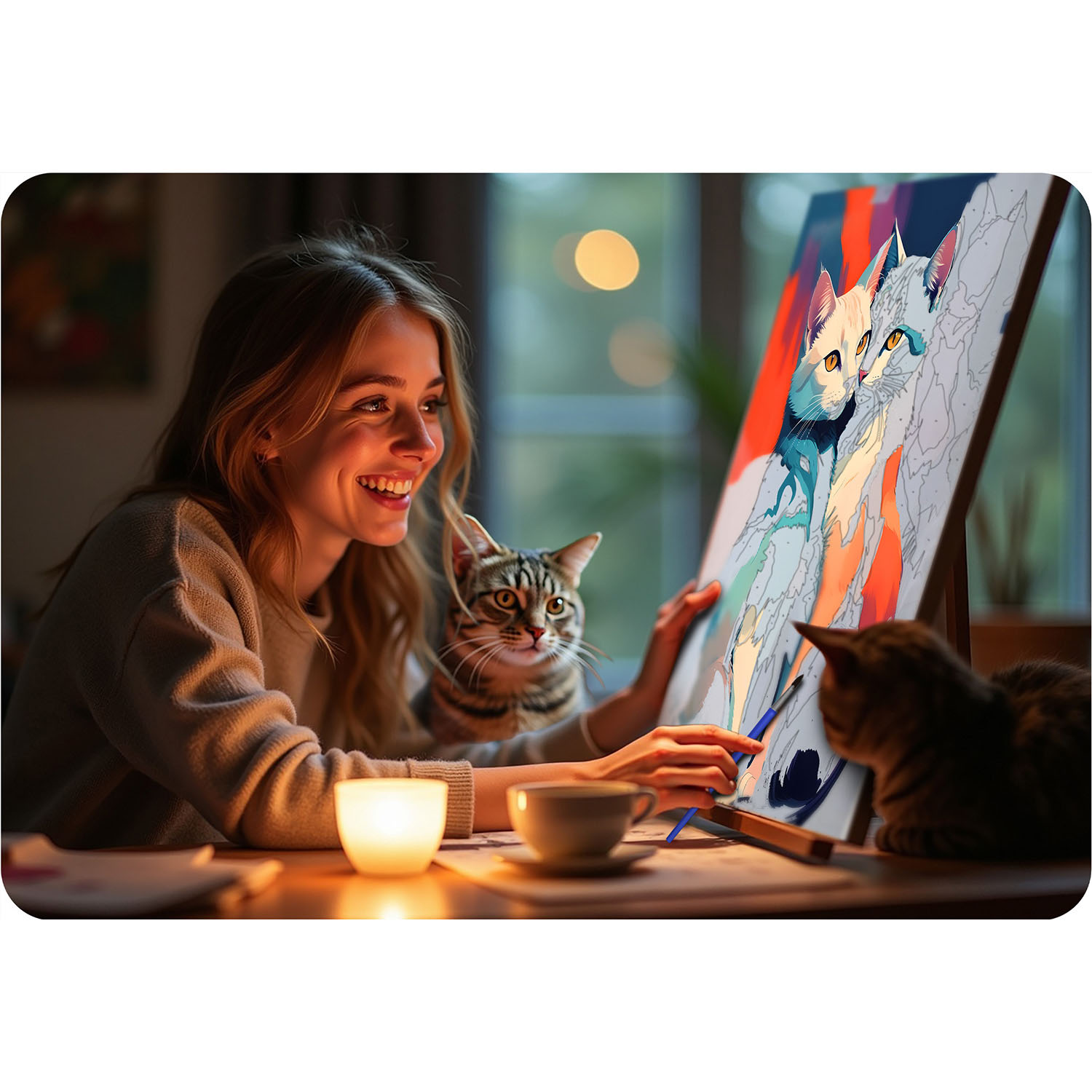 Maalitav pilt numbrite järgi 40x50 cm Massido kassid - Image 8