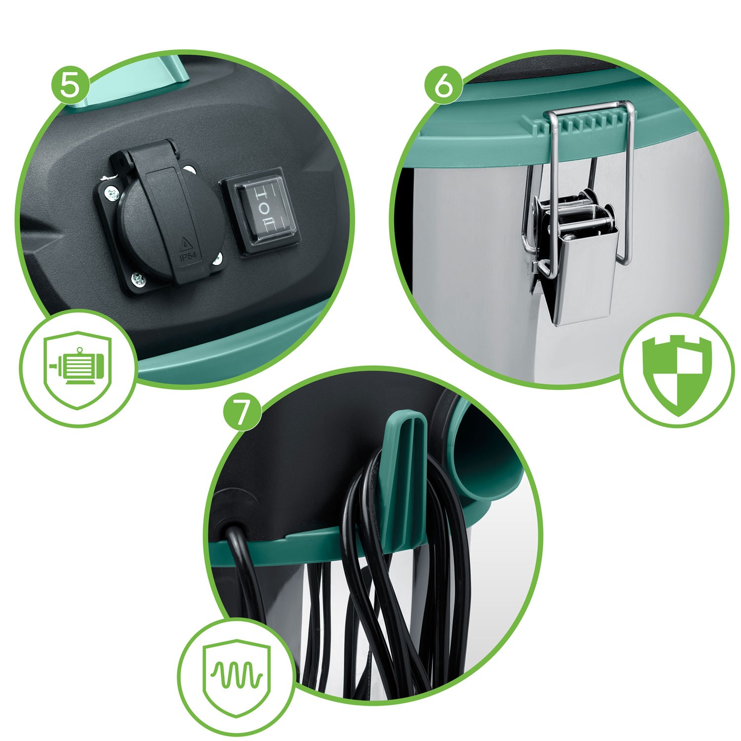 Tööstuslik tolmuimeja 30L 1600W HM-402 - Image 11