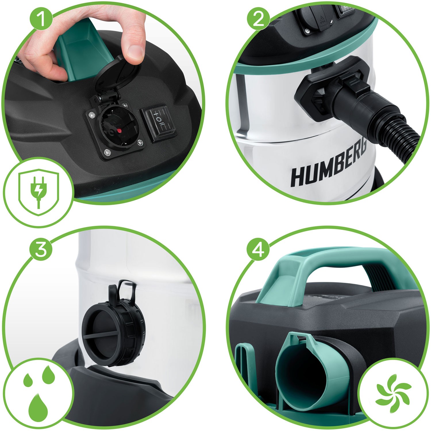 Tööstuslik tolmuimeja 30L 1600W HM-402 - Image 12