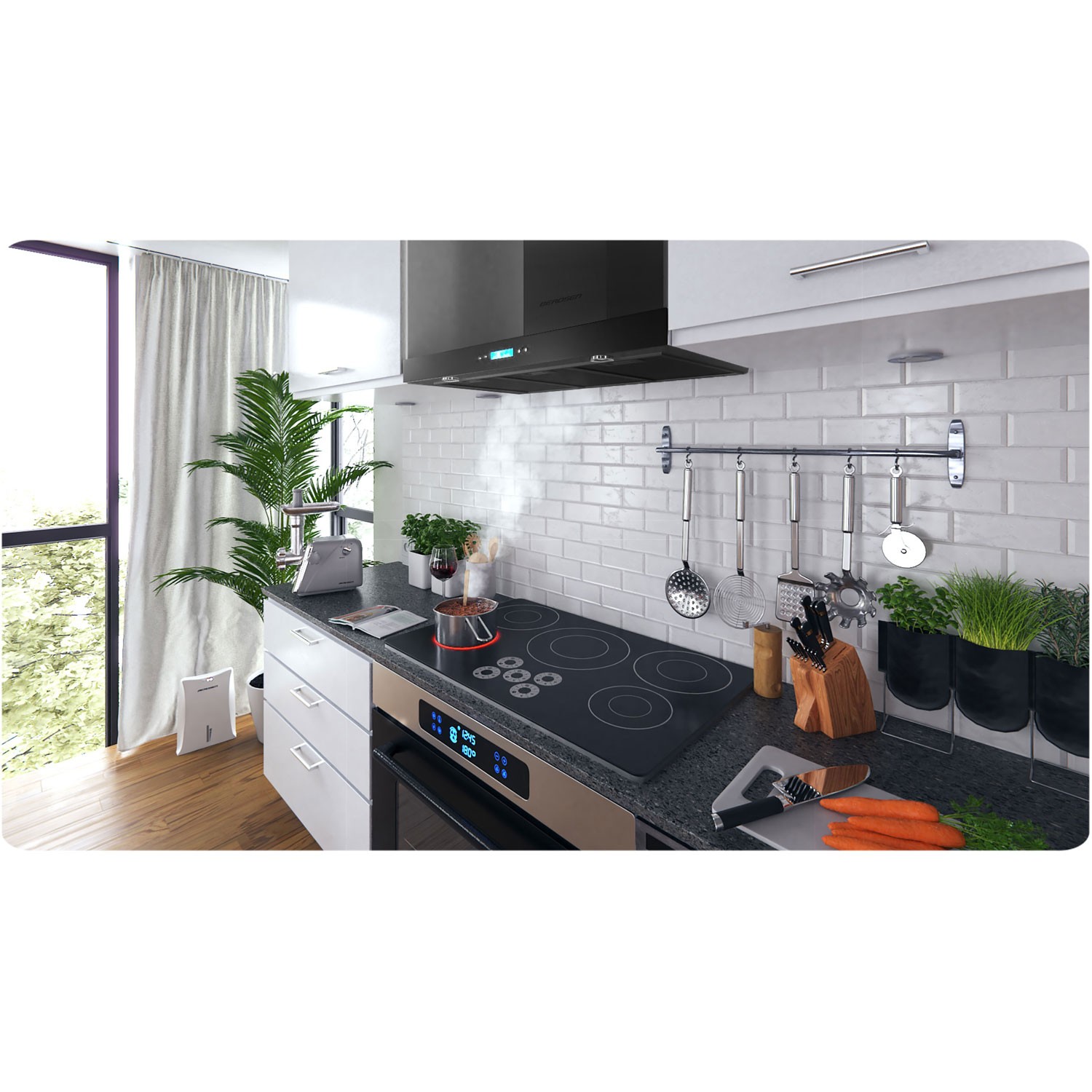 Berdsen BE-90S must 90 cm köögikubu - Image 9