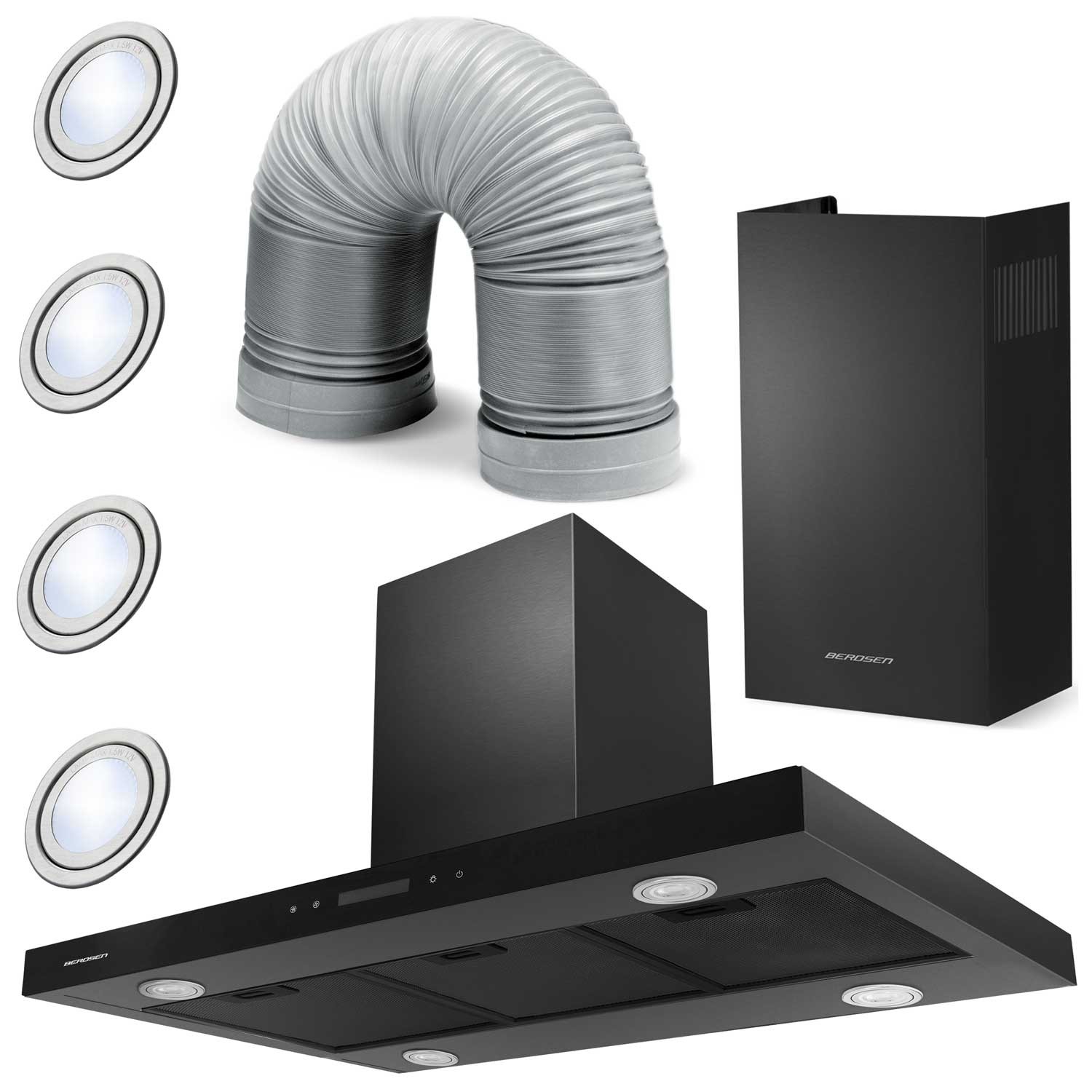 Berdsen BE-90E must 90 cm pliidikubu