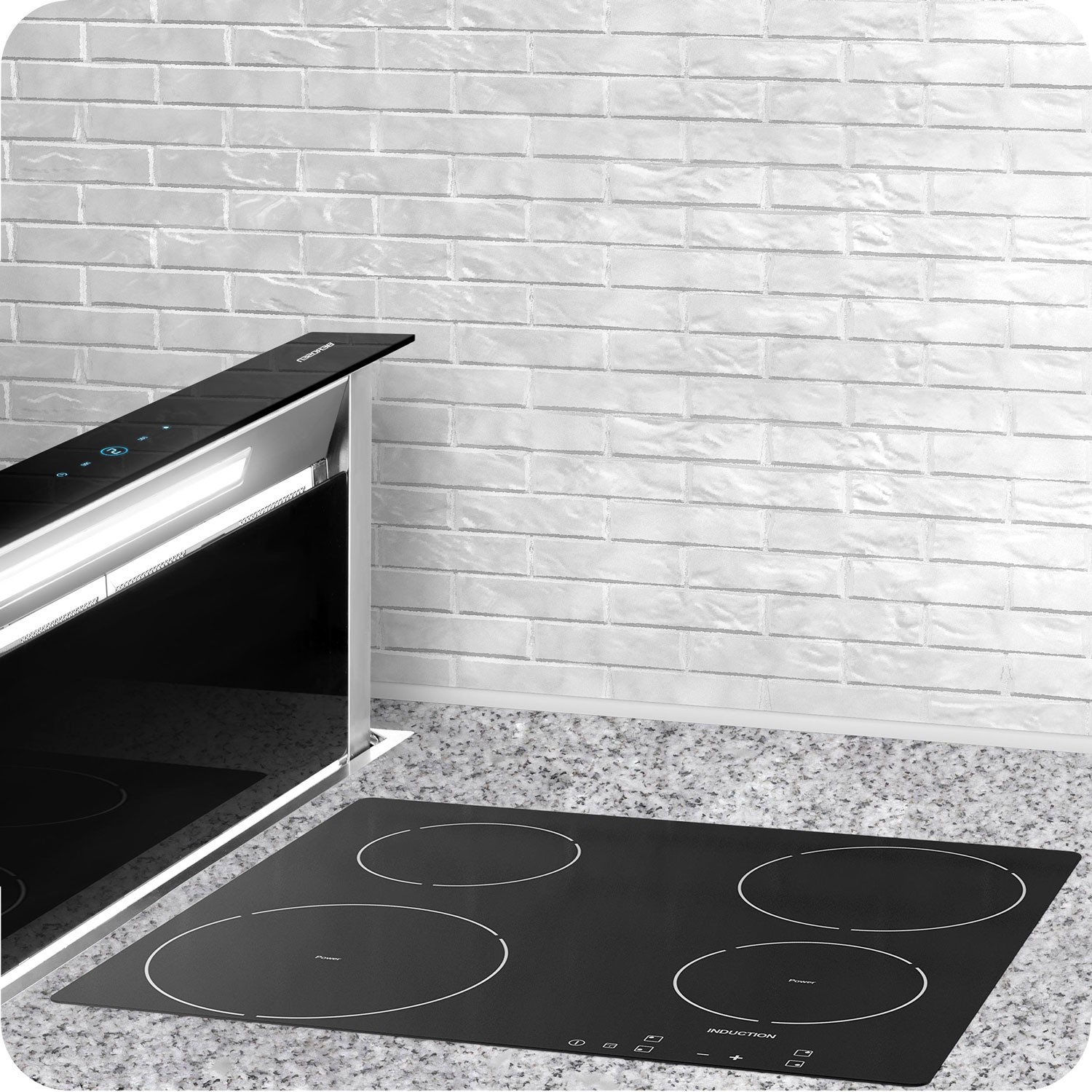 Tööpinnale paigaldatav õhupuhastaja 90 cm must BT-290 - Image 3