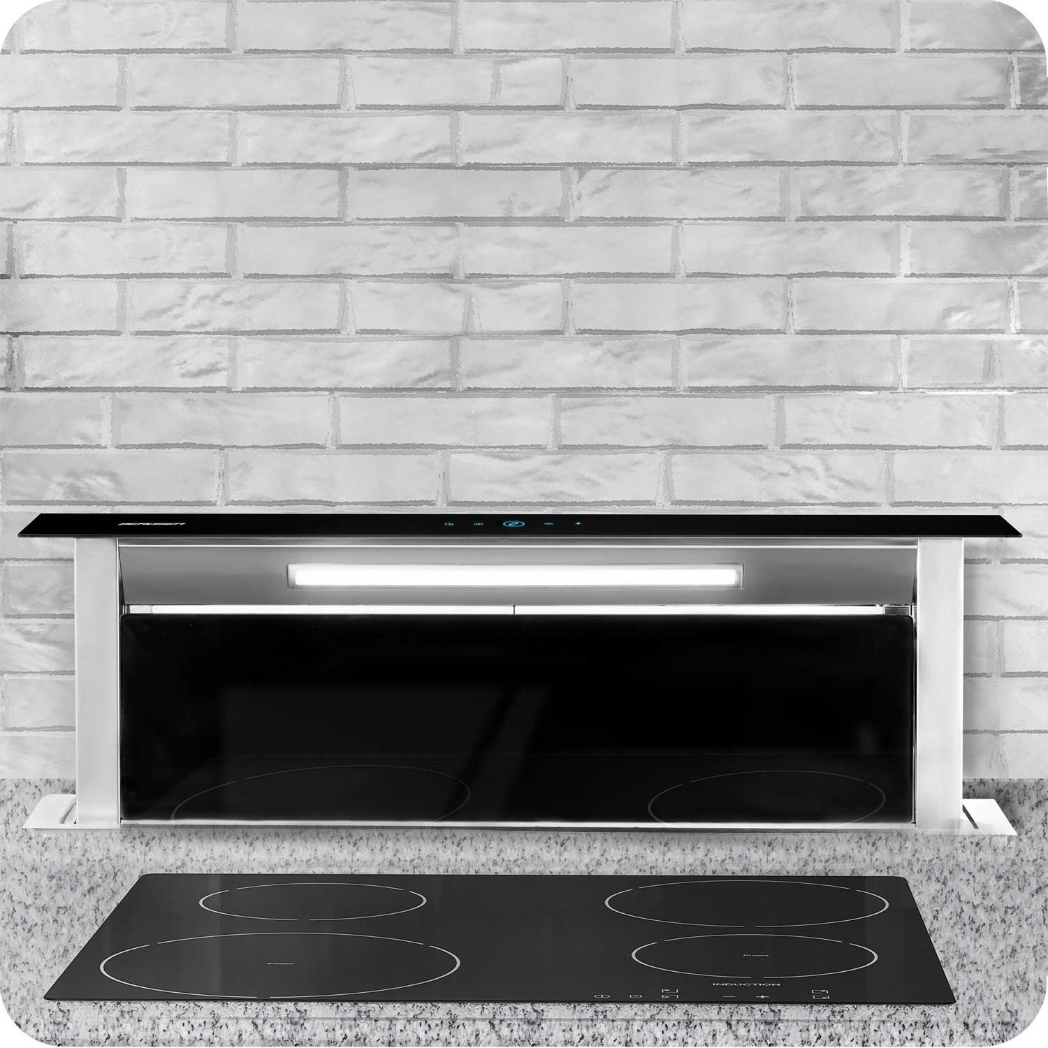 Tööpinnale paigaldatav õhupuhastaja 90 cm must BT-290 - Image 5