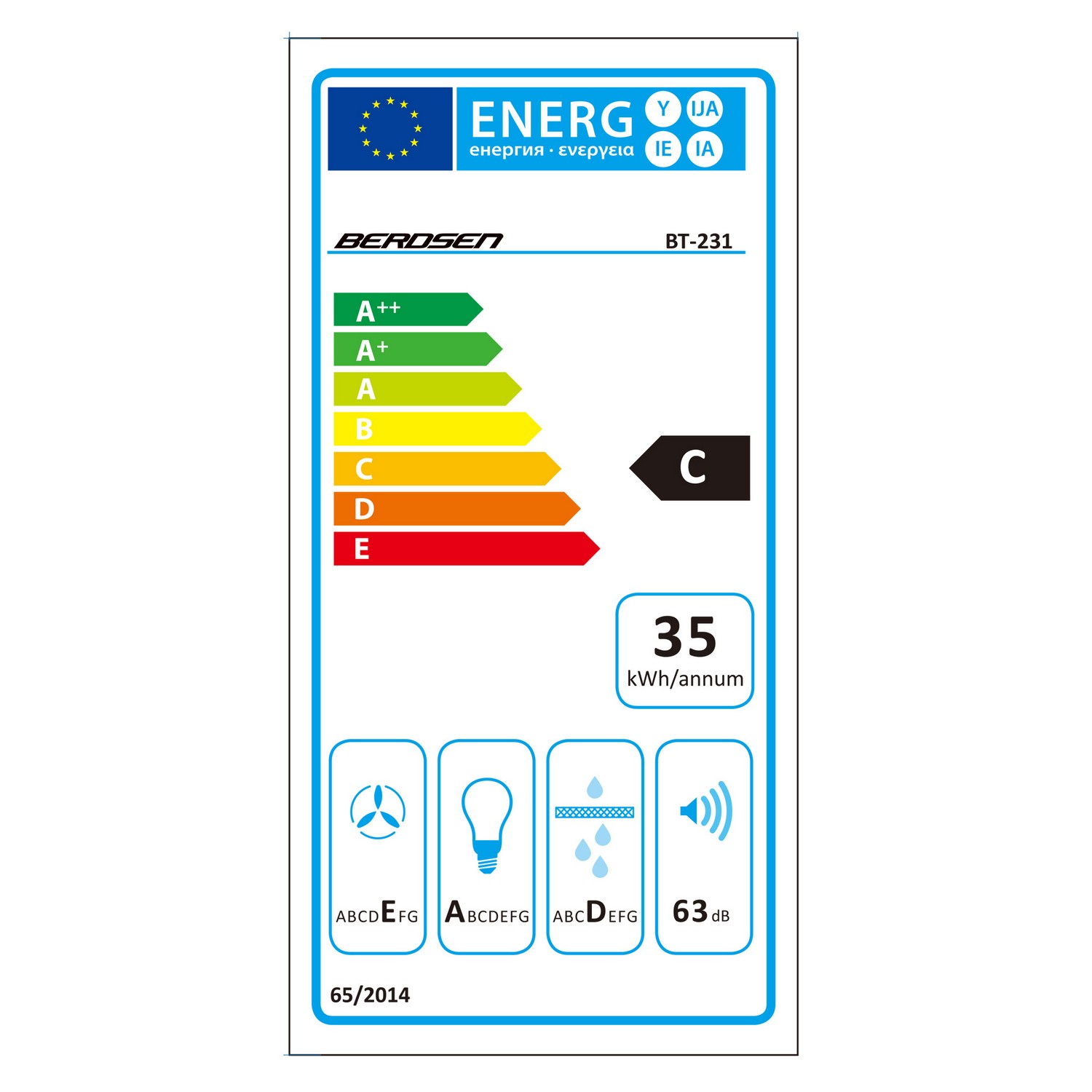 Sisseehitatud õhupuhasti 52 cm Berdsen BT-231 INOX - Image 7