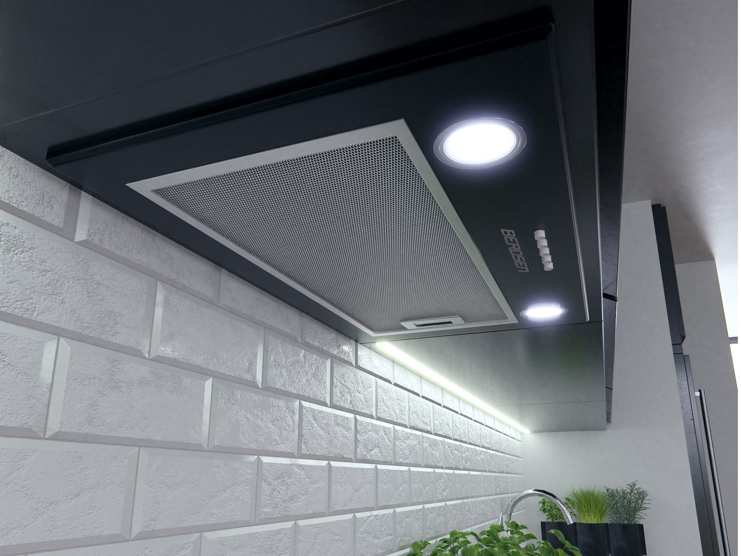 Sisseehitatud õhupuhasti 52 cm Berdsen BT-232 must - Image 3