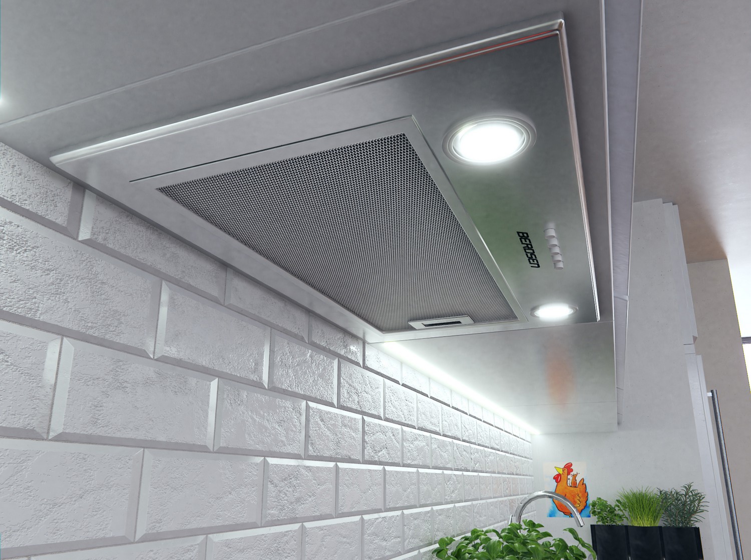 Sisseehitatud õhupuhasti 52 cm Berdsen BT-231 INOX - Image 5