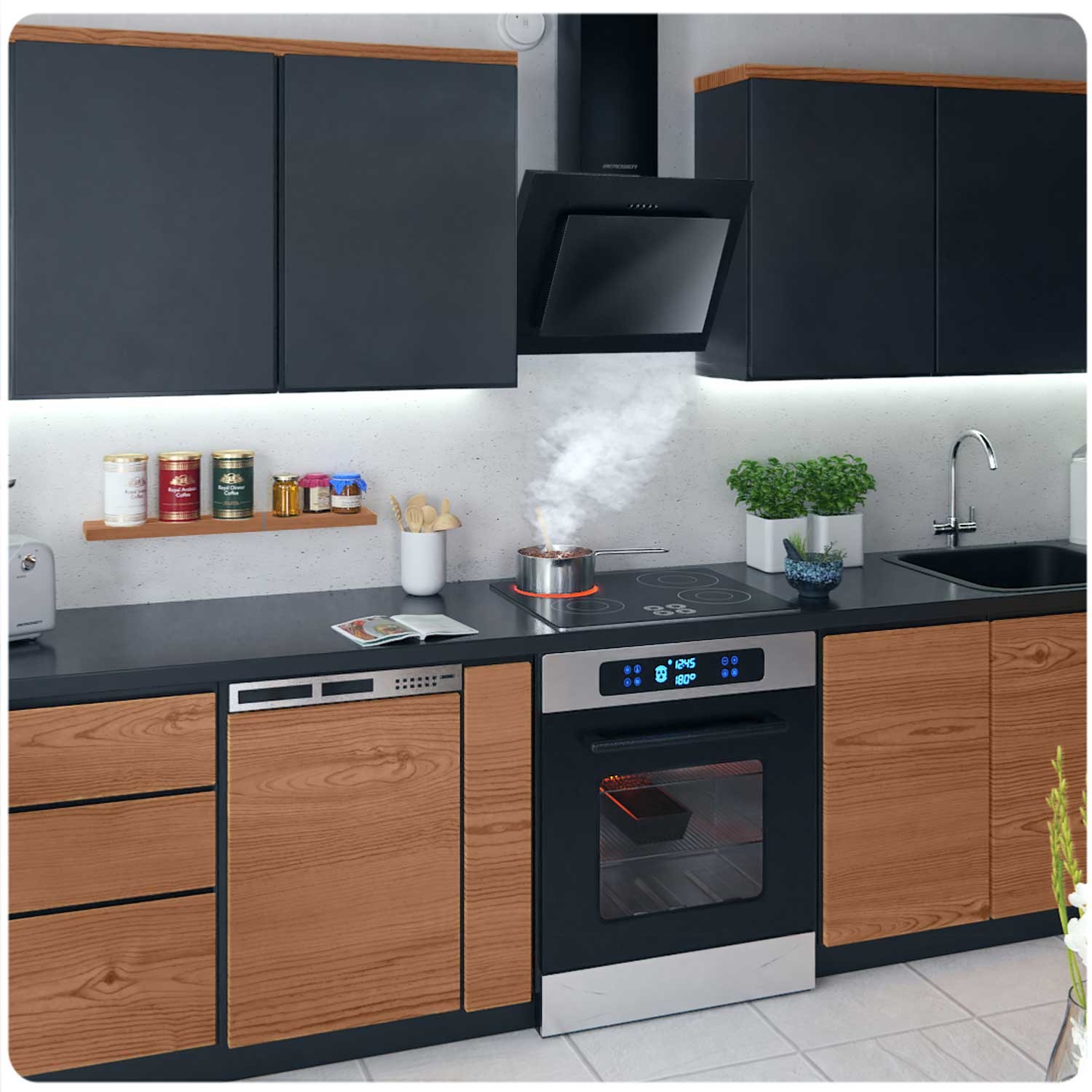 Berdsen BT-215 60 cm korstnaga õhupuhasti must - Image 4