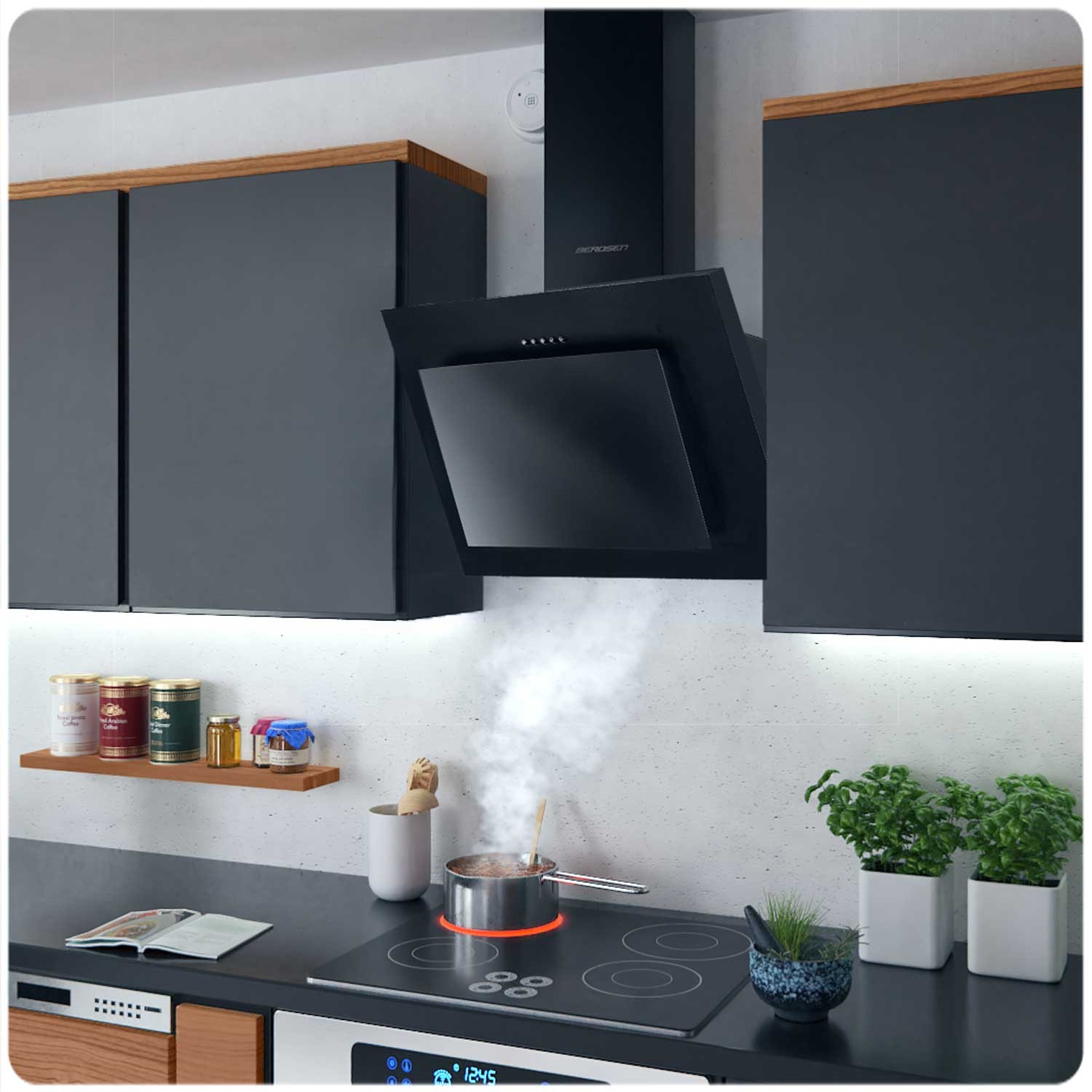 Berdsen BT-215 60 cm korstnaga õhupuhasti must - Image 7