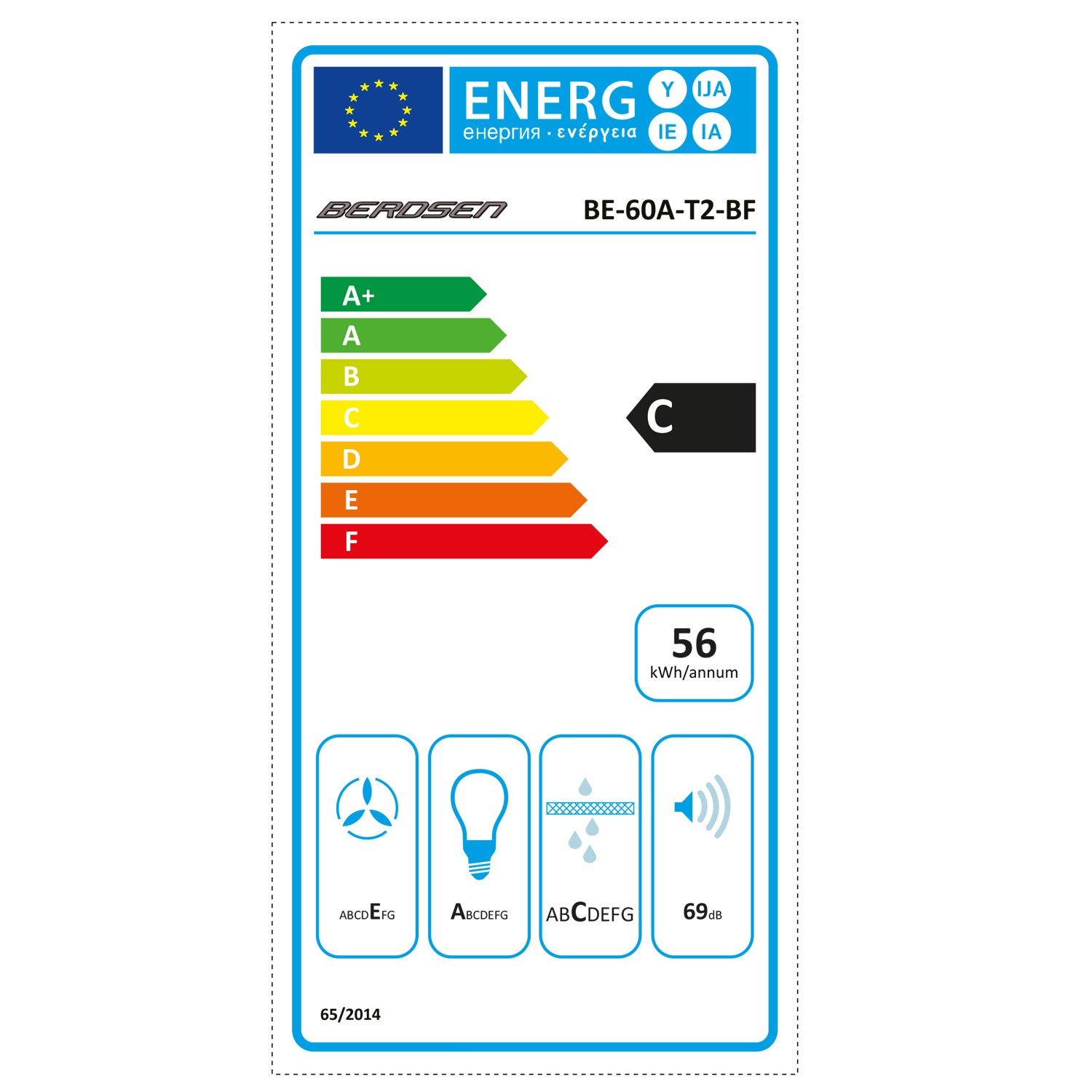 Berdsen BE-60A-T2 INOX 60 cm korstnaga õhupuhasti - Image 7