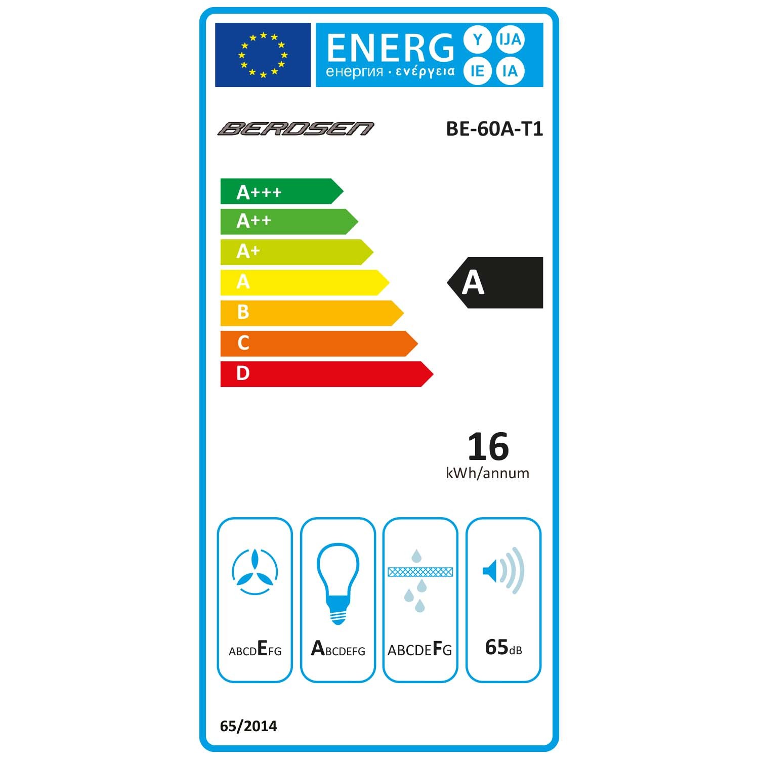 Berdsen BE-60A-T1 INOX 60 cm korstna õhupuhasti - Image 7