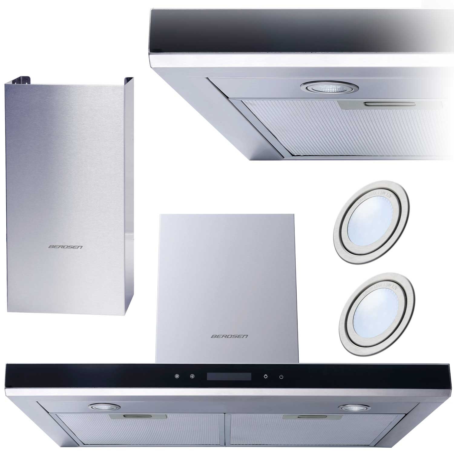 Berdsen BE-60A-T2 INOX 60 cm korstnaga õhupuhasti