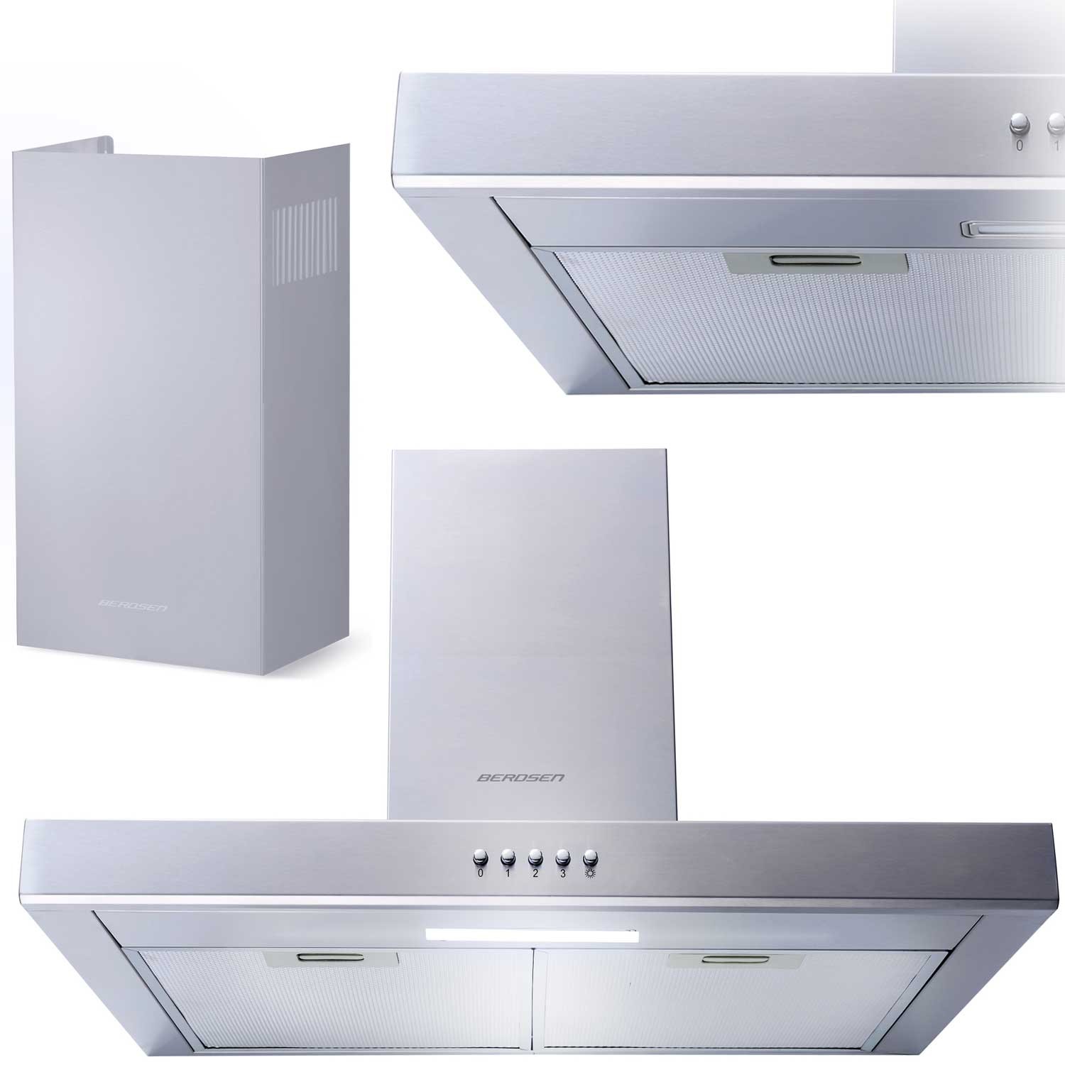 Berdsen BE-60A-T1 INOX 60 cm korstna õhupuhasti