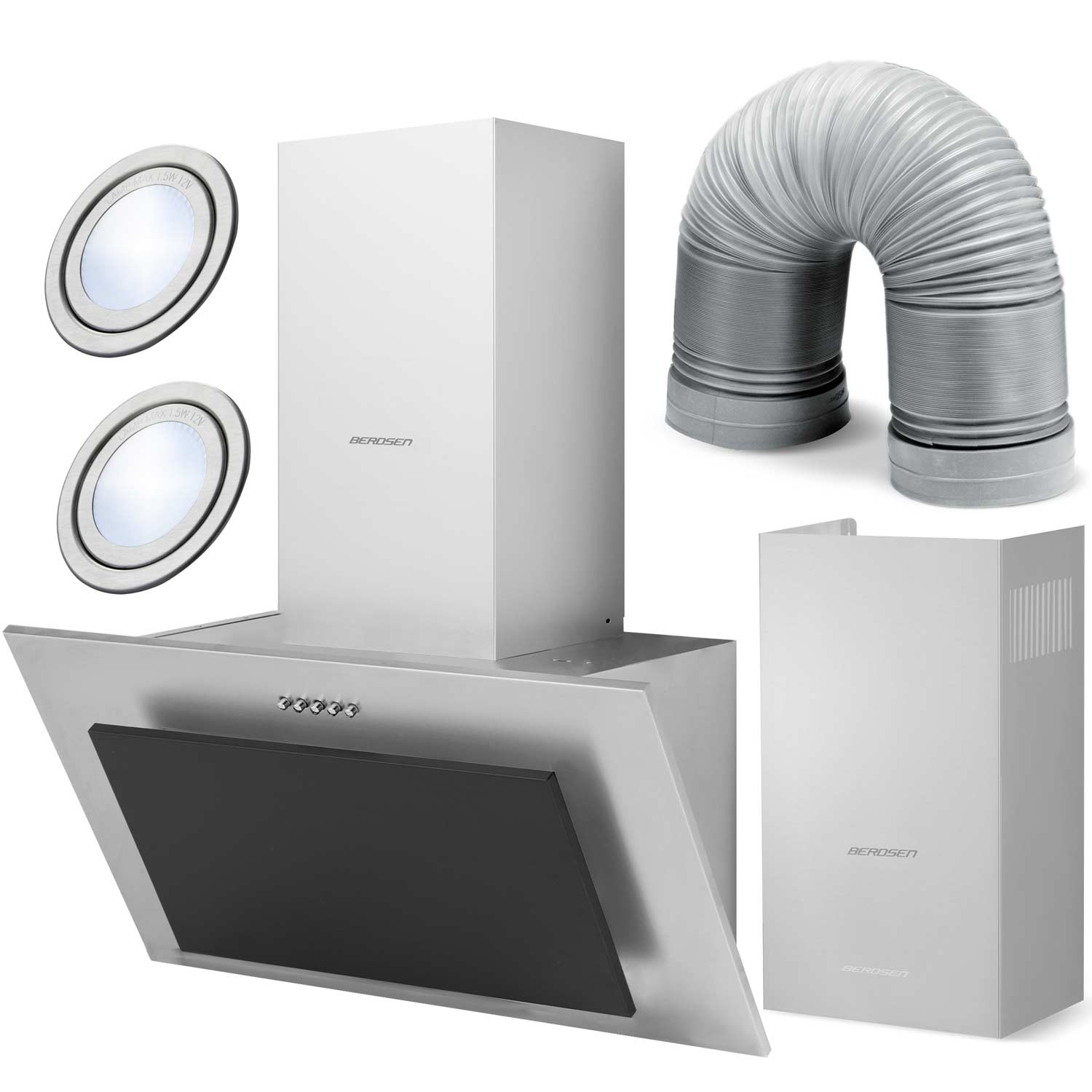 Korstnaga õhupuhasti 60cm roostevaba + must BT-209