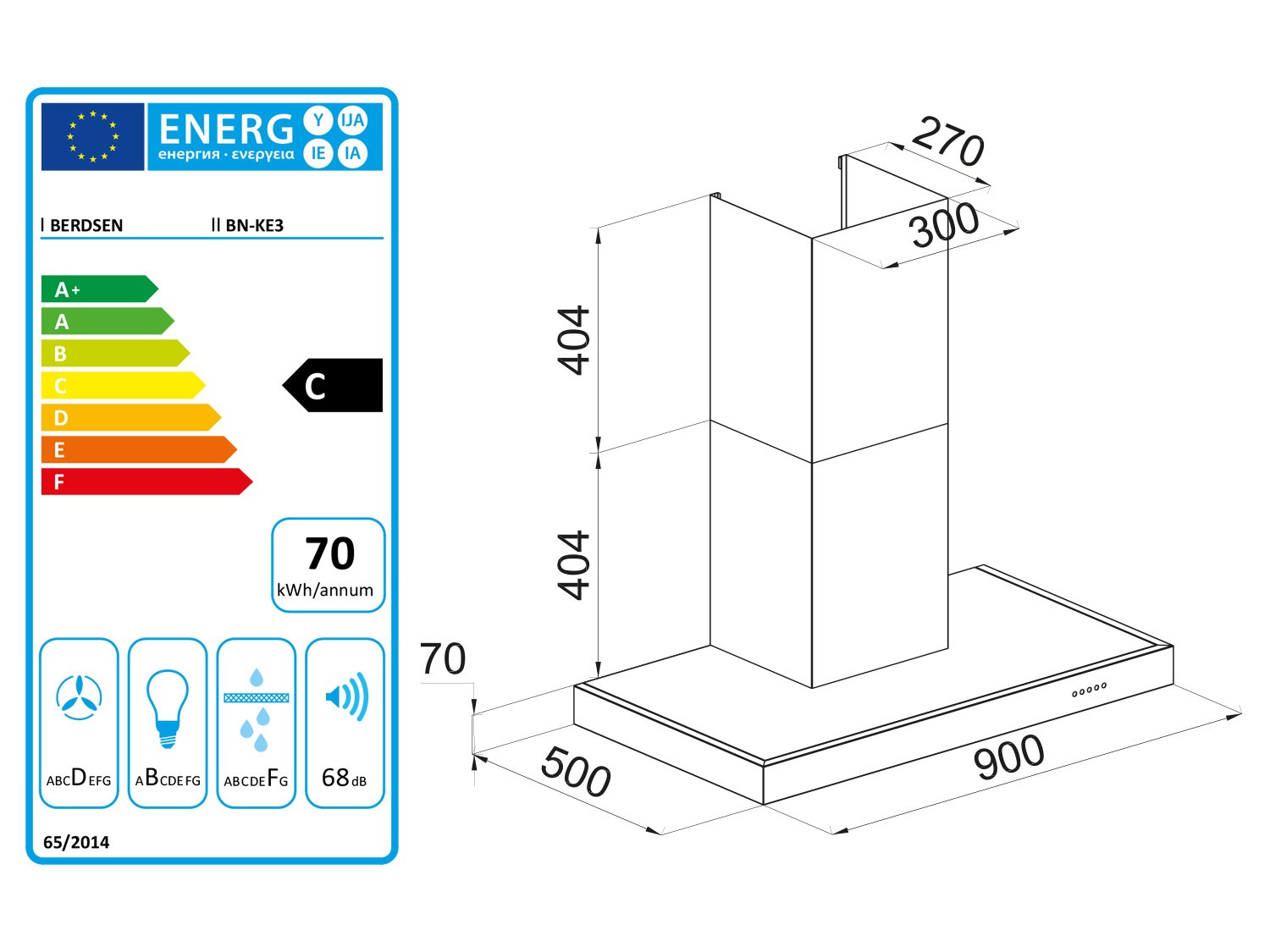 Berdsen BN-KE3 INOX + klaasist korstna õhupuhasti - Image 6