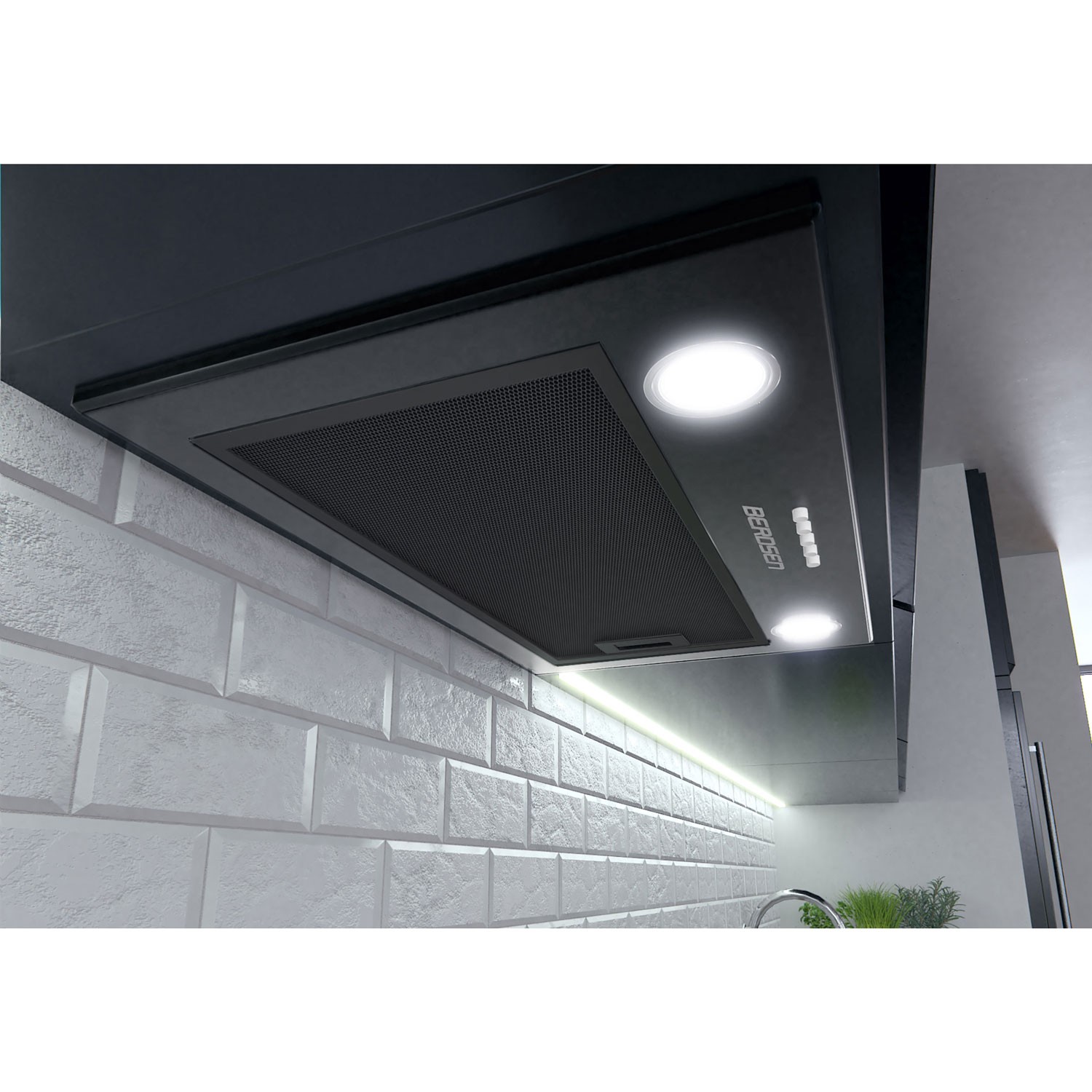 Köögikapi alla paigaldatav õhupuhasti 52 cm must BE-50 - Image 5