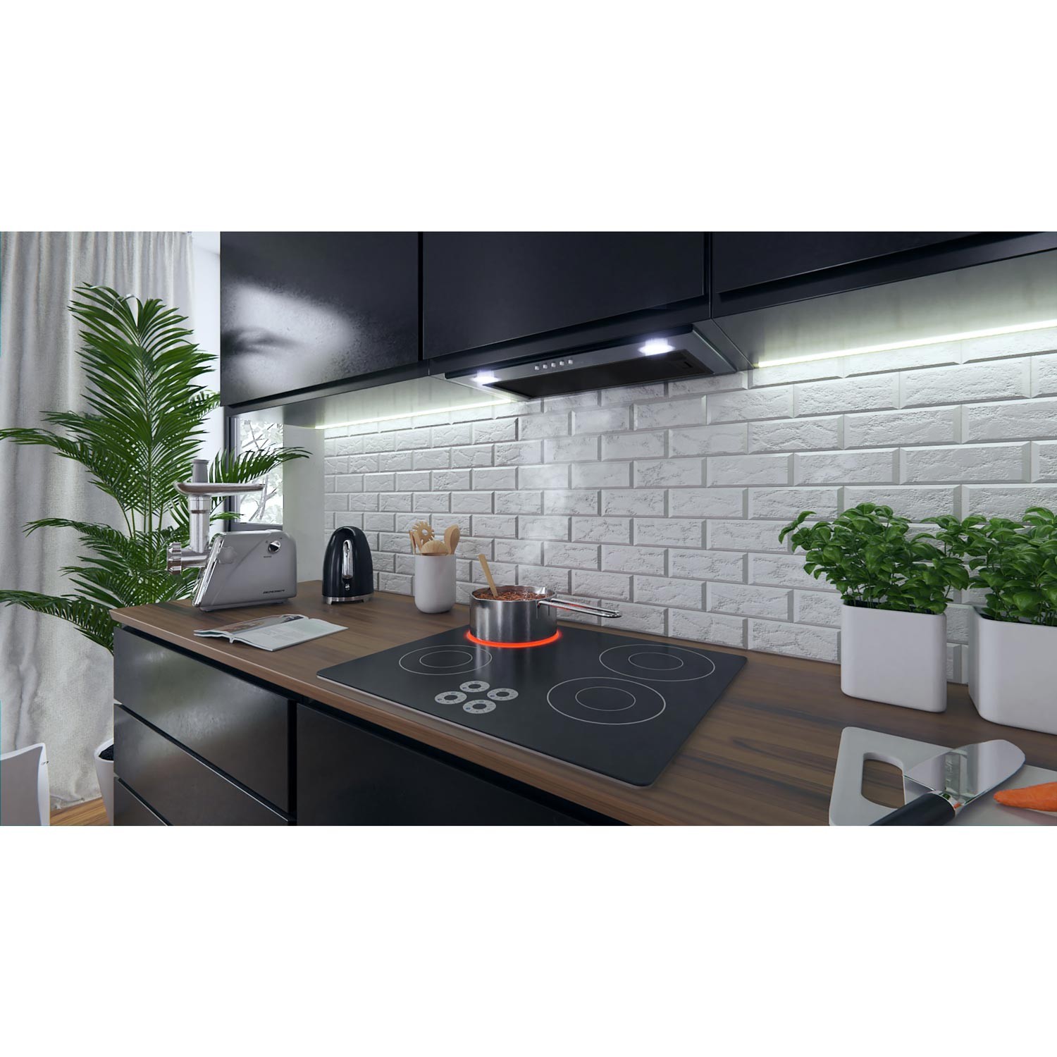 Köögikapi alla paigaldatav õhupuhasti 52 cm must BE-50 - Image 6