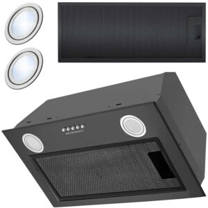 Köögikapi alla paigaldatav õhupuhasti 52 cm must BE-50